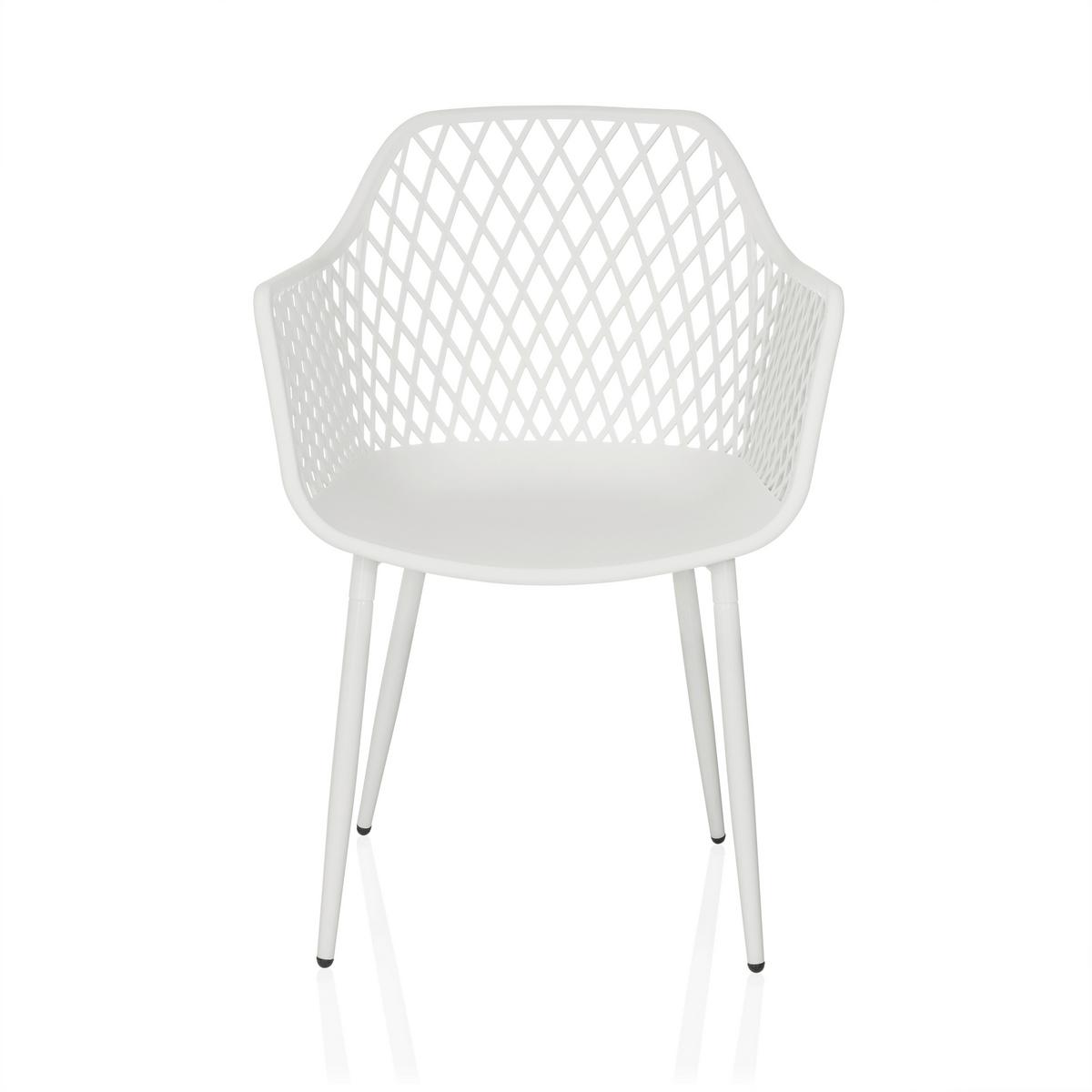 Vrtni Stol Begio L, Bela - bela, Moderno, kovina/umetna masa (56/81/50cm) - MID.YOU