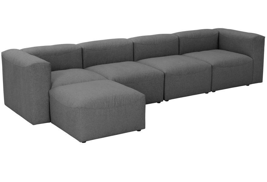 ECKSOFA LENA - Anthrazit, Design, Kunststoff/Textil (175/350cm) - Max Winzer