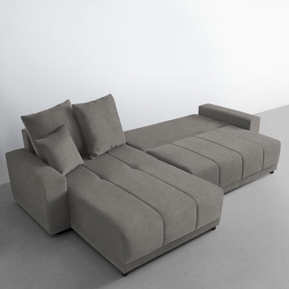 Ecksofa Alatri Dunkelgrau - Dunkelgrau/Schwarz, MODERN, Kunststoff/Textil (289/90/176cm) - Based
