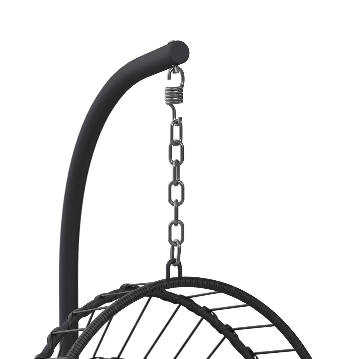 FOTEL WISZĄCY MILANO - szary, Modern, metal/tkanina (126/195/104cm) - Ambia Garden