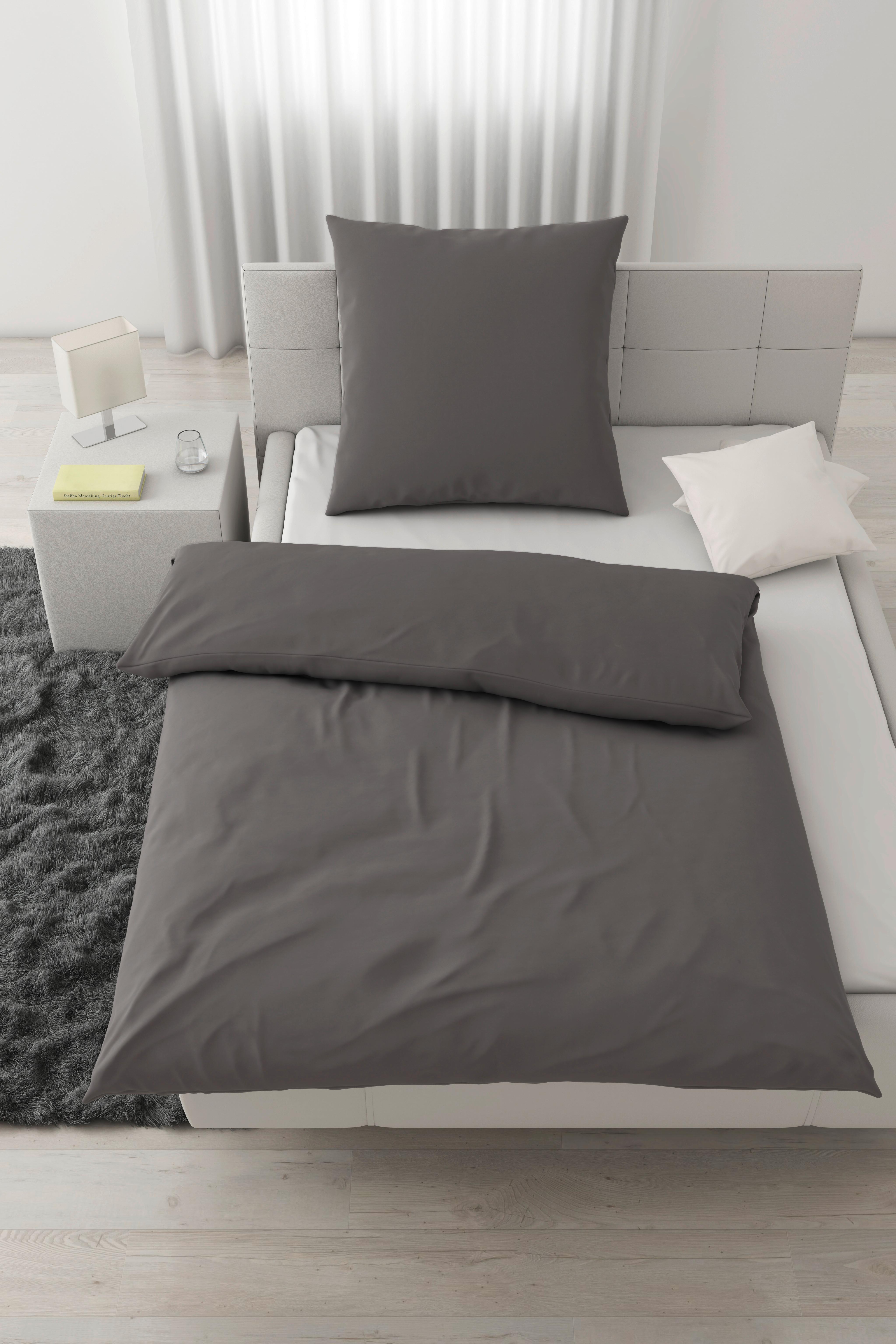 Bettwäsche Iris in Grau ca. 135x200cm - Grau, MODERN, Textil (135/200cm) - Modern Living