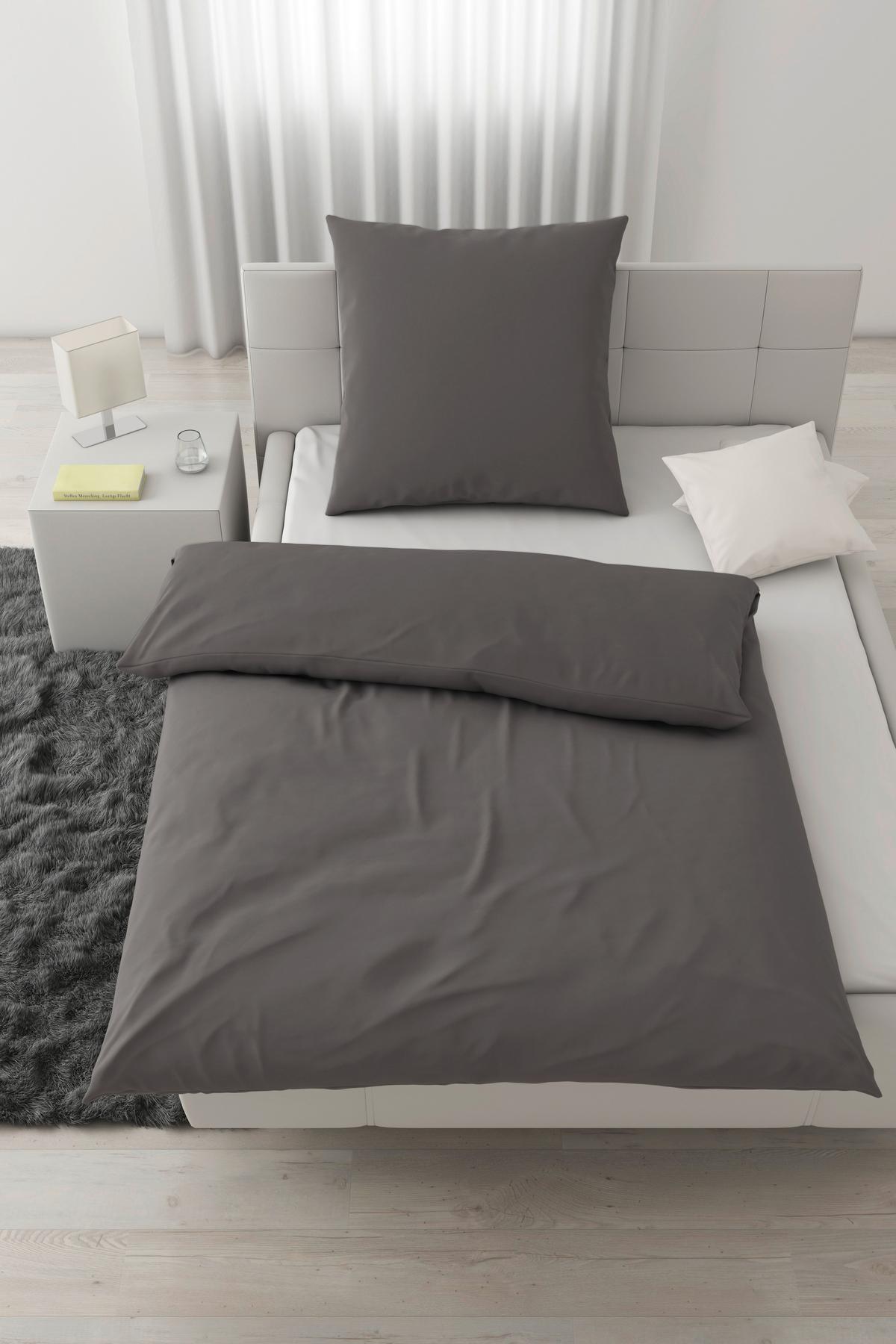 Bettwäsche Iris in Grau ca. 135x200cm - Grau, MODERN, Textil (135/200cm) - Modern Living