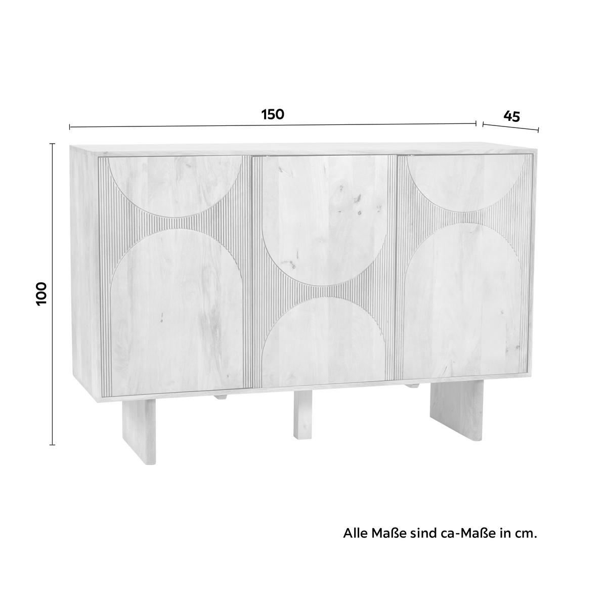 Sideboard Curve in Eichefarben - Eichefarben, MODERN, Holz (150/100/45cm) - Zandiara