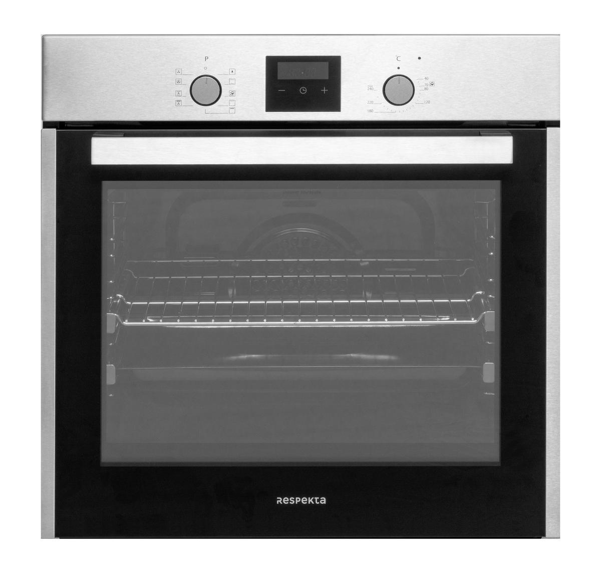 Backofenset ASET1406600l ca. 59,5/59,5/56,5cm Edelstahl - Edelstahlfarben/Schwarz, Trend, Glas/Metall (59,5/59,5/56,5cm) - Respekta