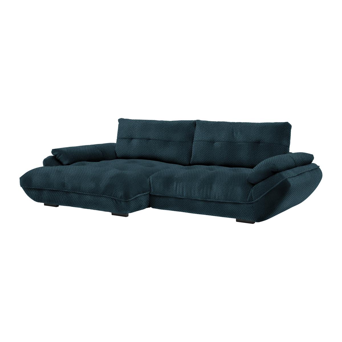 Wohnlandschaft Vivo Dunkelblau - Schwarz/Dunkelblau, MODERN, Kunststoff/Textil (179/63/317cm) - Premium Living