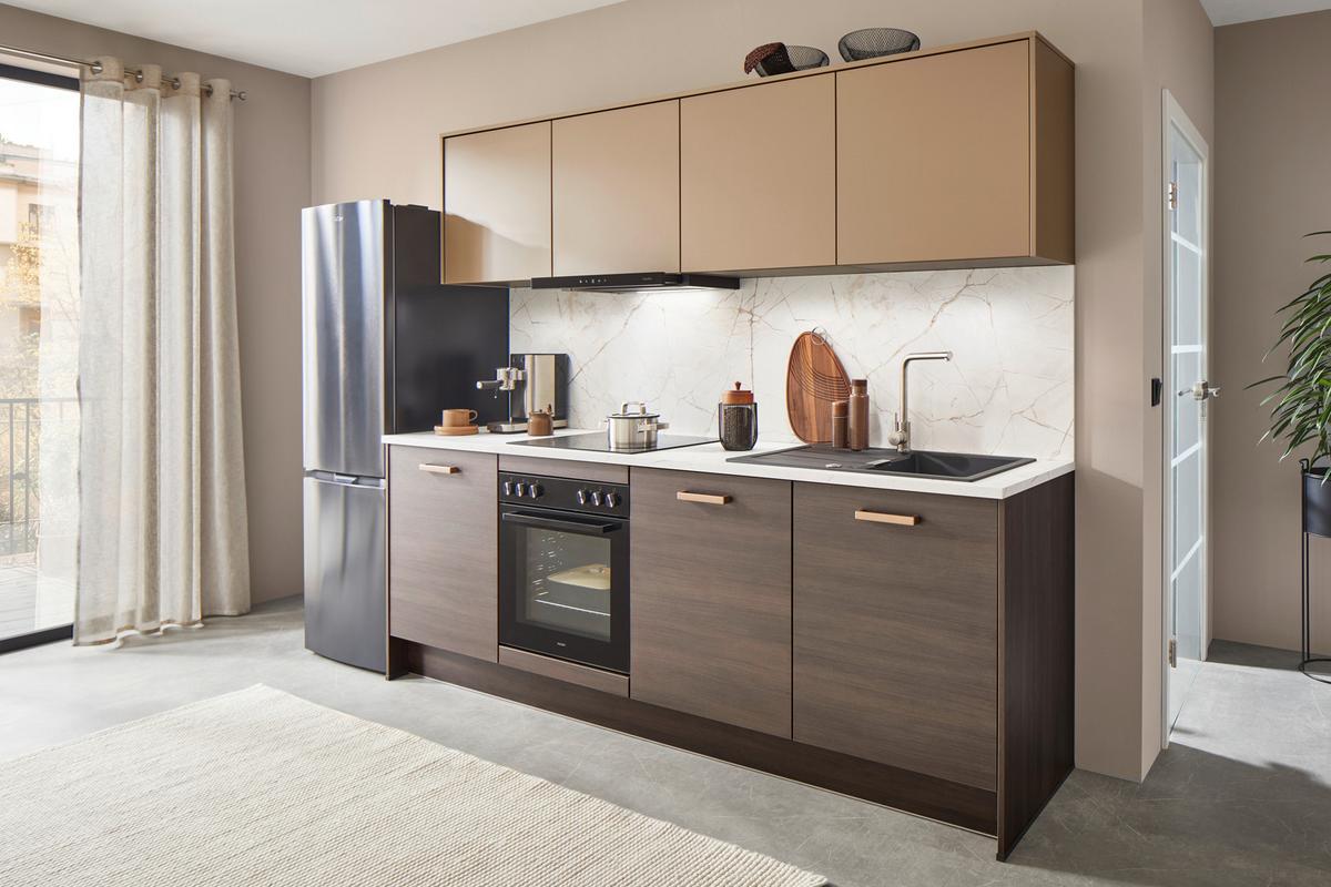 Kuhinjski Blok Ip2200 - bela/temni hrast, Moderno, leseni material (243,2cm) - Impuls