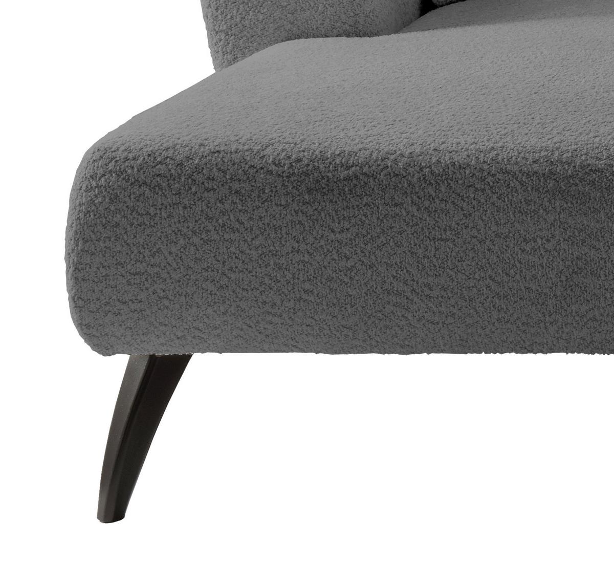 Wohnlandschaft Colori Anthrazit Bouclé - Anthrazit/Schwarz, MODERN, Holz/Textil (160/264cm) - MID.YOU