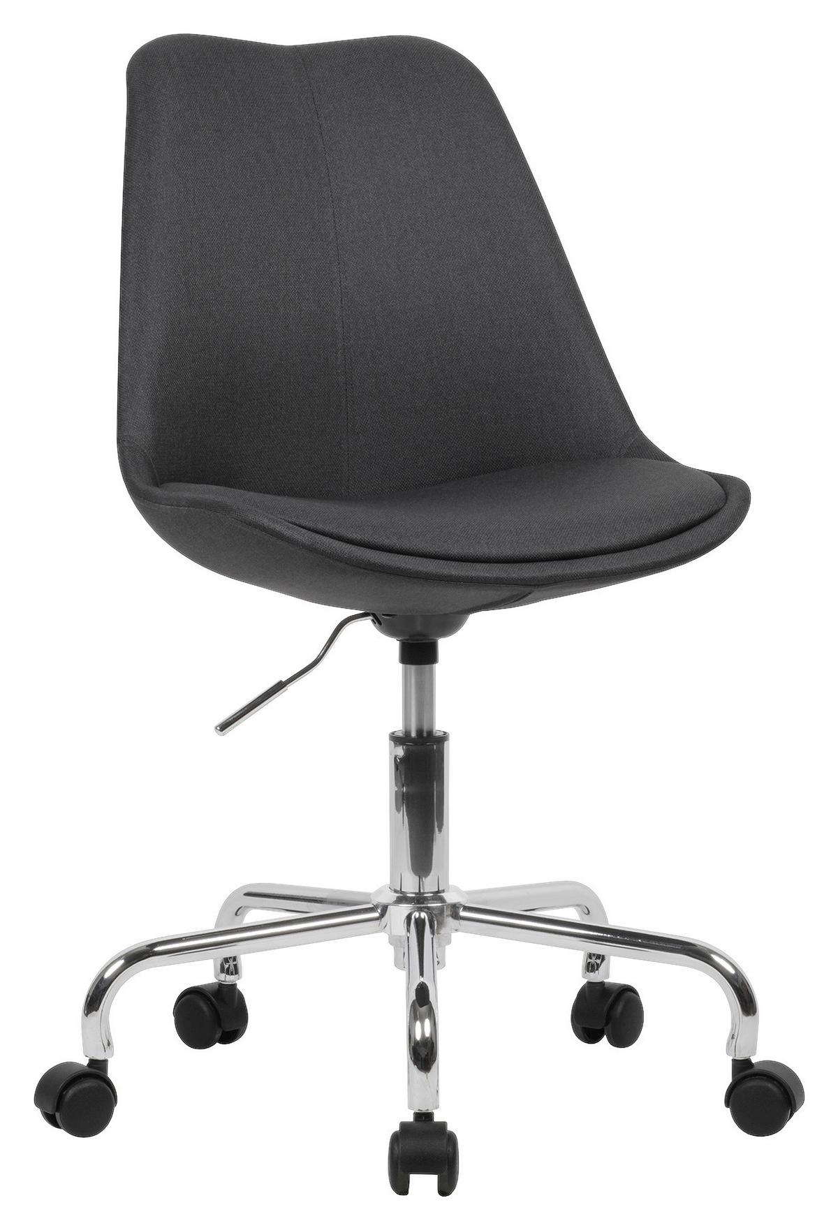 Drehstuhl SPM1.422 Schwarz ca. 65x84x65cm - Silberfarben/Schwarz, MODERN, Kunststoff/Textil (65/84/65cm) - MID.YOU