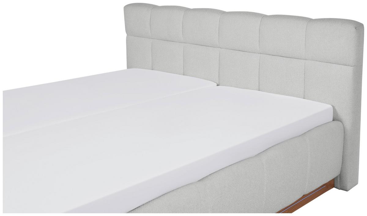 Polsterbett Ascona II Hellgrau ca. 180x200cm - Eichefarben/Hellgrau, KONVENTIONELL, Holzwerkstoff/Textil (180/200cm) - Based