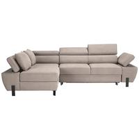 Wohnlandschaft in Beige - Beige/Schwarz, MODERN, Textil/Metall (93/90/277cm) - Mömax