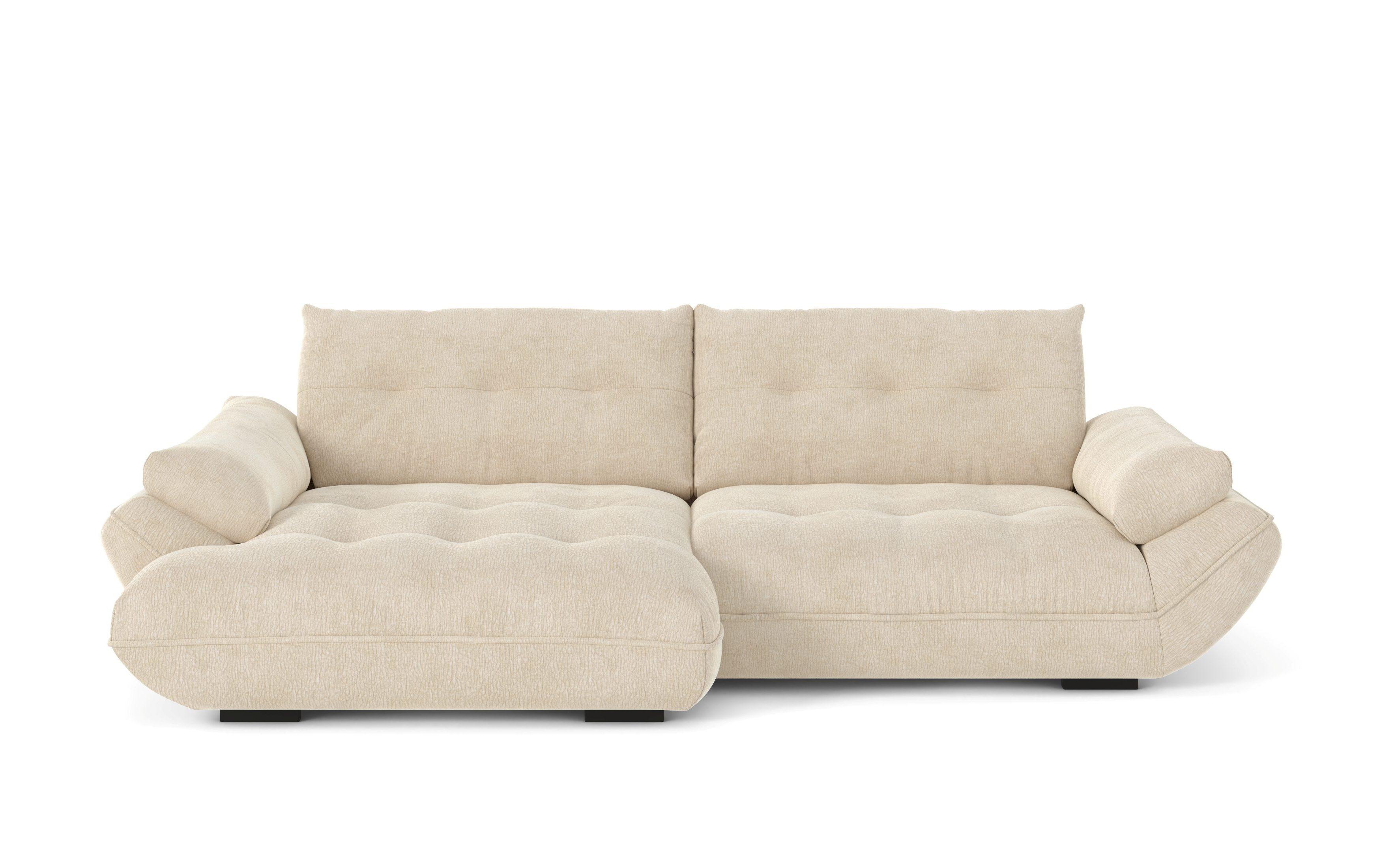 Wohnlandschaft Vivo Creme - Creme/Schwarz, MODERN, Kunststoff/Textil (179/63/317cm) - Based