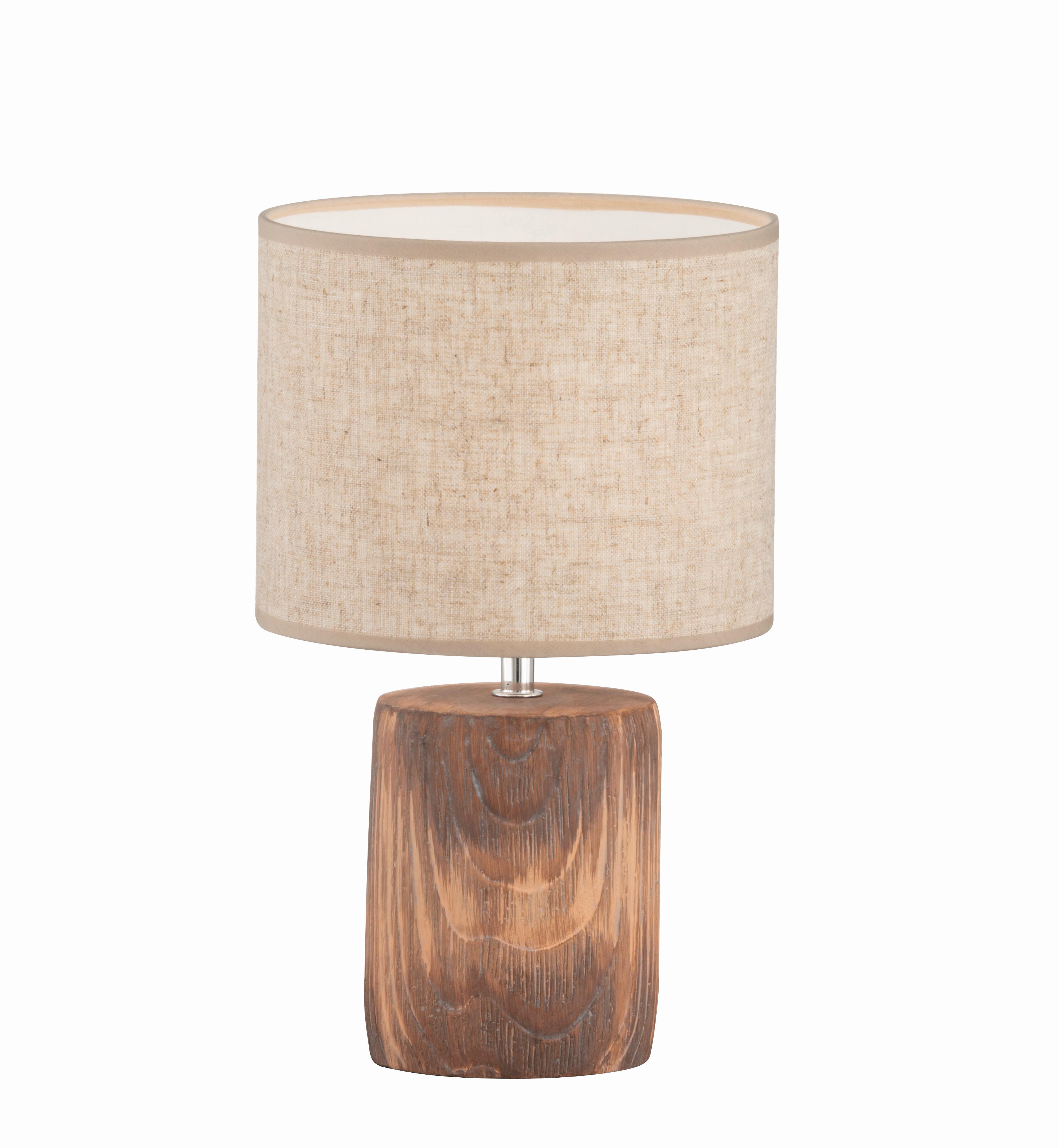 LAMPA STOŁOWA 50586 - kolor piaskowy/brązowy, Natur, kamień/tkanina (20/35cm) - Fischer & Honsel