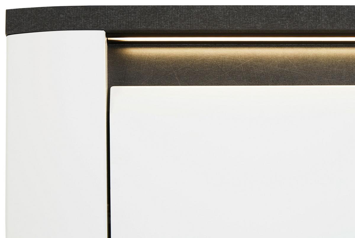 Vitrina Alassio - barve kroma/črna, Moderno, kovina/umetna masa (61,7/200/37,5cm) - Premium Living