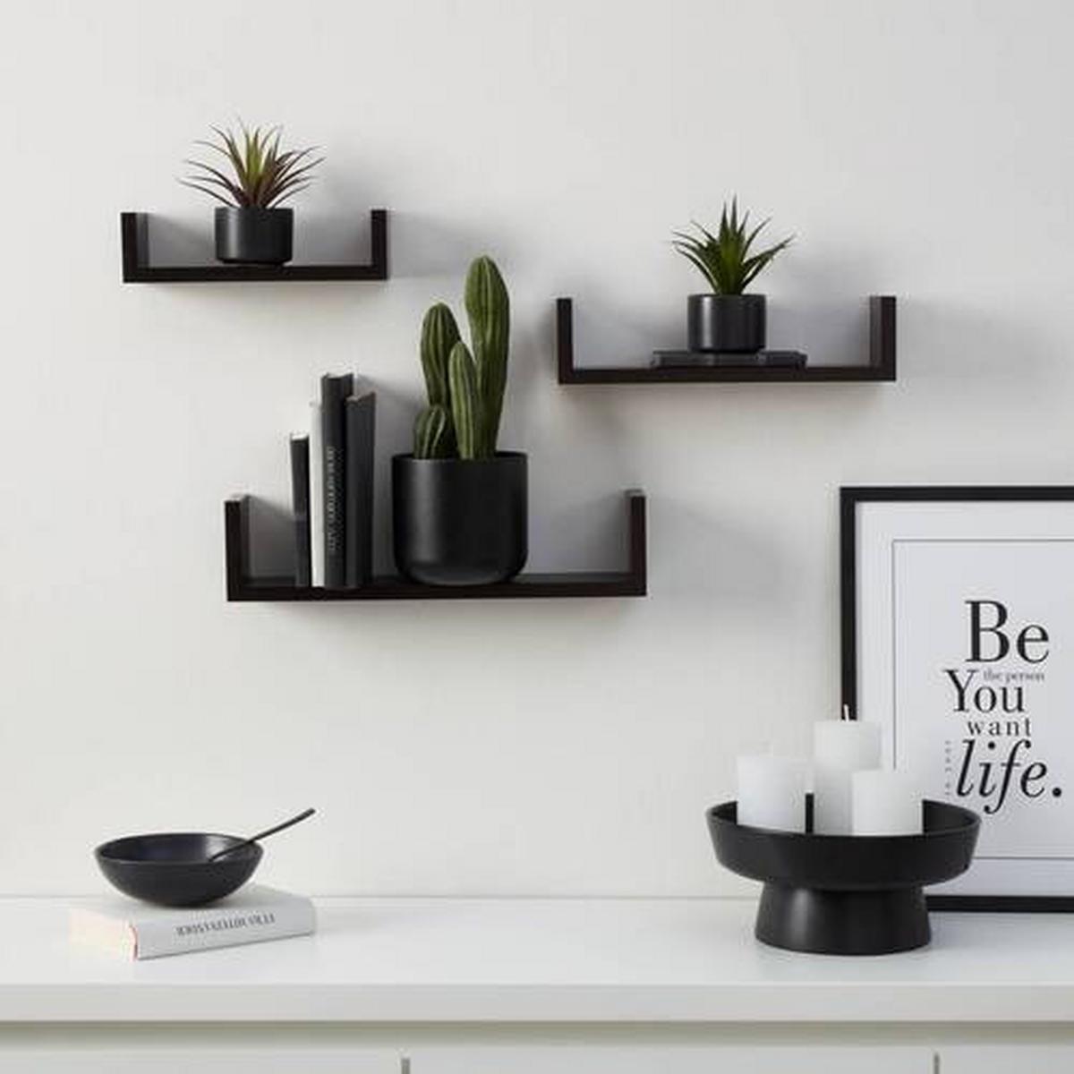 Wandboardset U-Bord in Schwarz - Schwarz, Modern (42/10/10cm) - Mömax