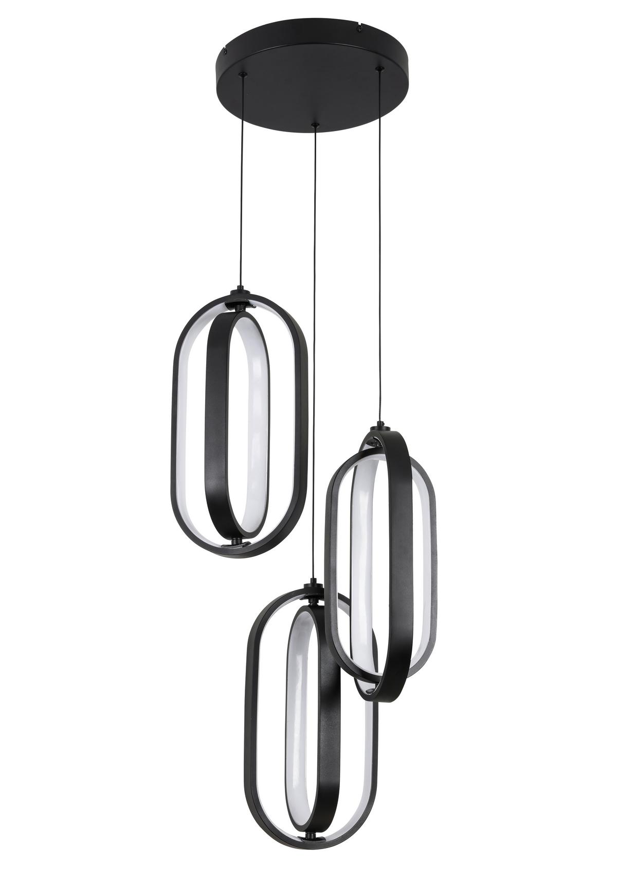 LAMPA WISZĄCA LED NIMA - czarny, Design, tworzywo sztuczne/metal (34/250cm) - Novel