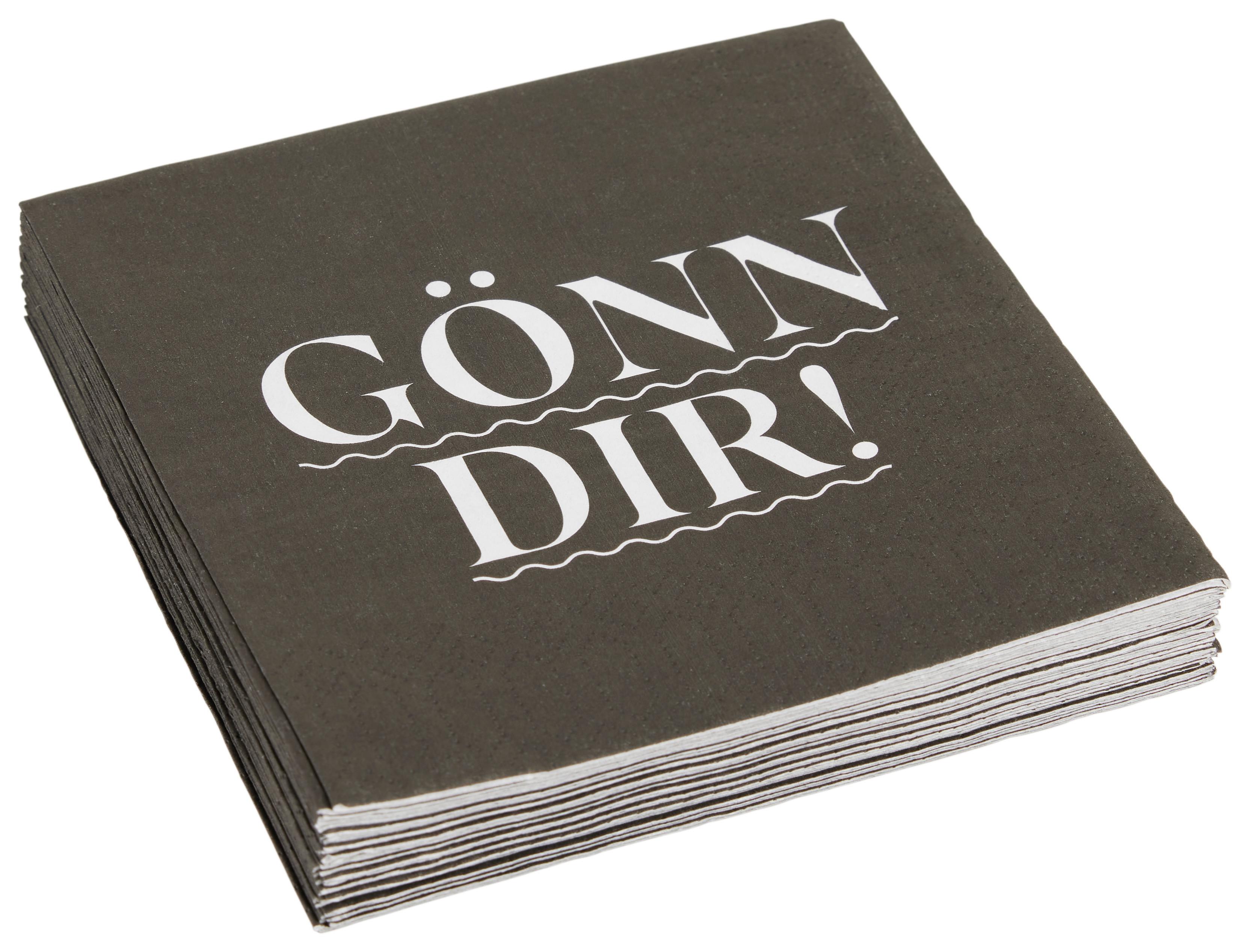 serviette cocktail in Schwarz ca. 25x25 - Weiss/Schwarz, Konventionell, Papier (25cm)