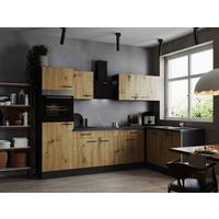 Kotna Kuhinja Z Aparati Oliver, 280x172cm - črna/siva, Design, kovina/leseni material (280/172cm) - Respekta