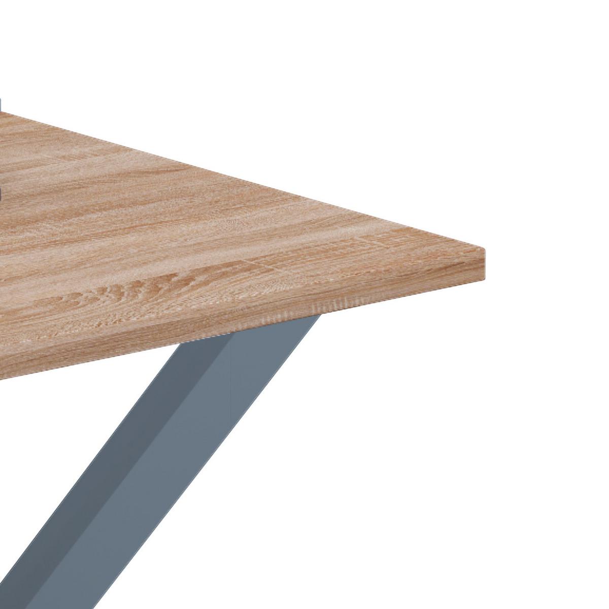 Pisalna Miza Lona, Hrast - srebrne barve/hrast sonoma, Moderno, kovina/leseni material (110/80/76cm) - MID.YOU