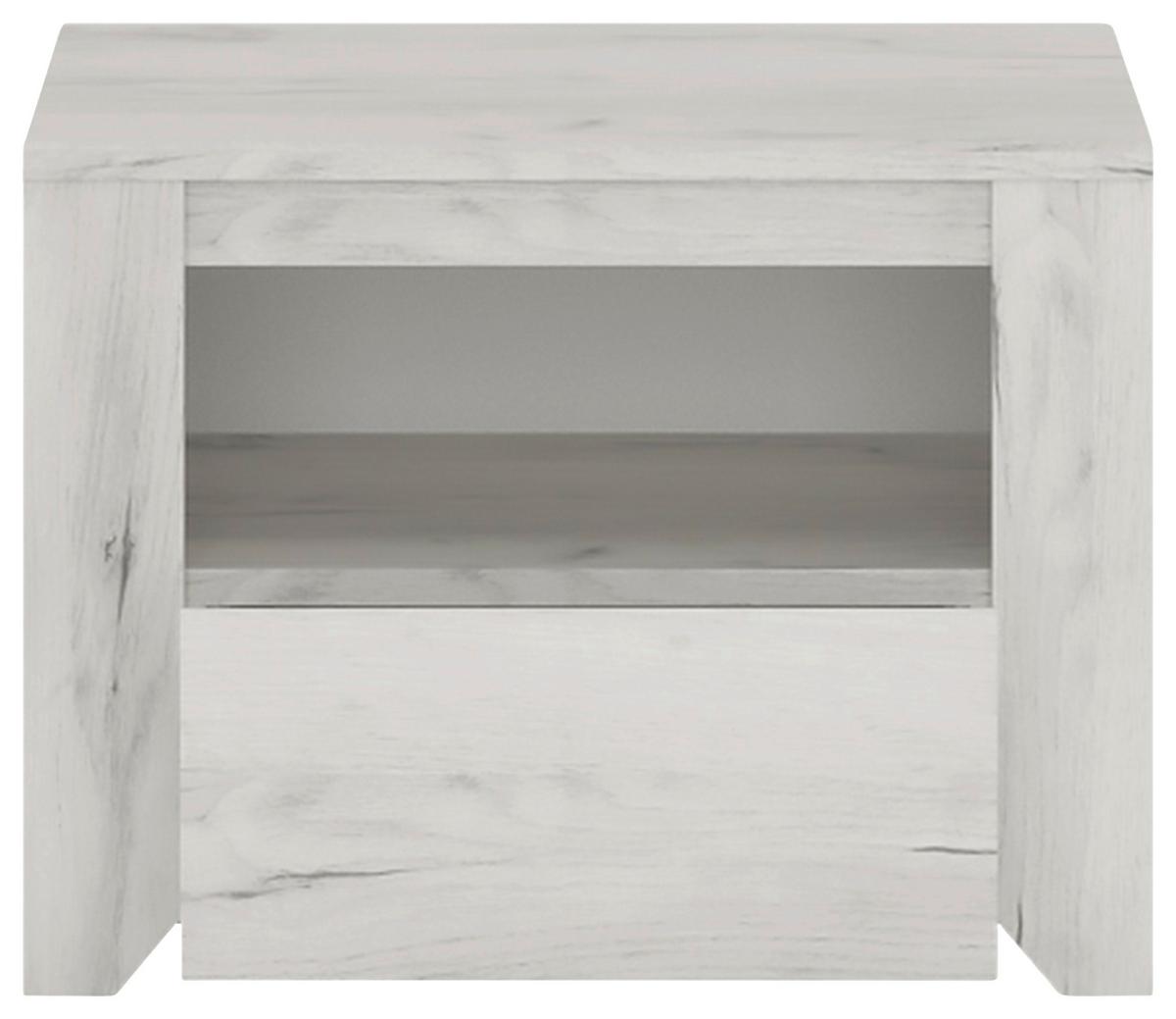 Noćni Ormarić Angel - boje hrasta/crna, Moderno, drvni materijal/plastika (49,1/37,6/40,2cm)