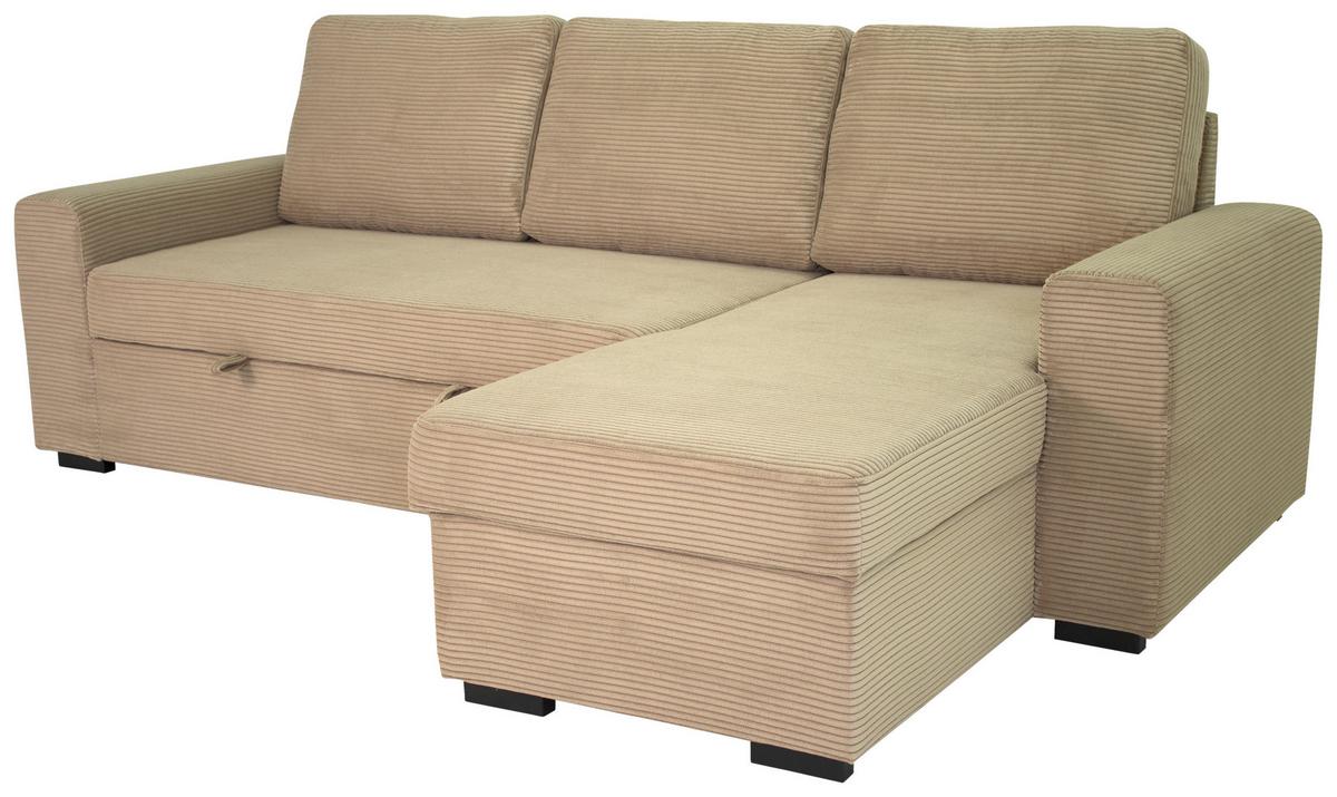 Sedežna Garnitura Tara, Svetlo Rjava, Ležišče, Predal - Moderno, tekstil (245/87/158cm) - Mömax