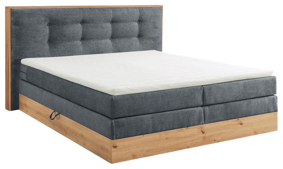 Boxspringbett Preston ca. 180x200 cm Anthrazit - Anthrazit, MODERN, Holz/Holzwerkstoff (180/200cm) - Livetastic