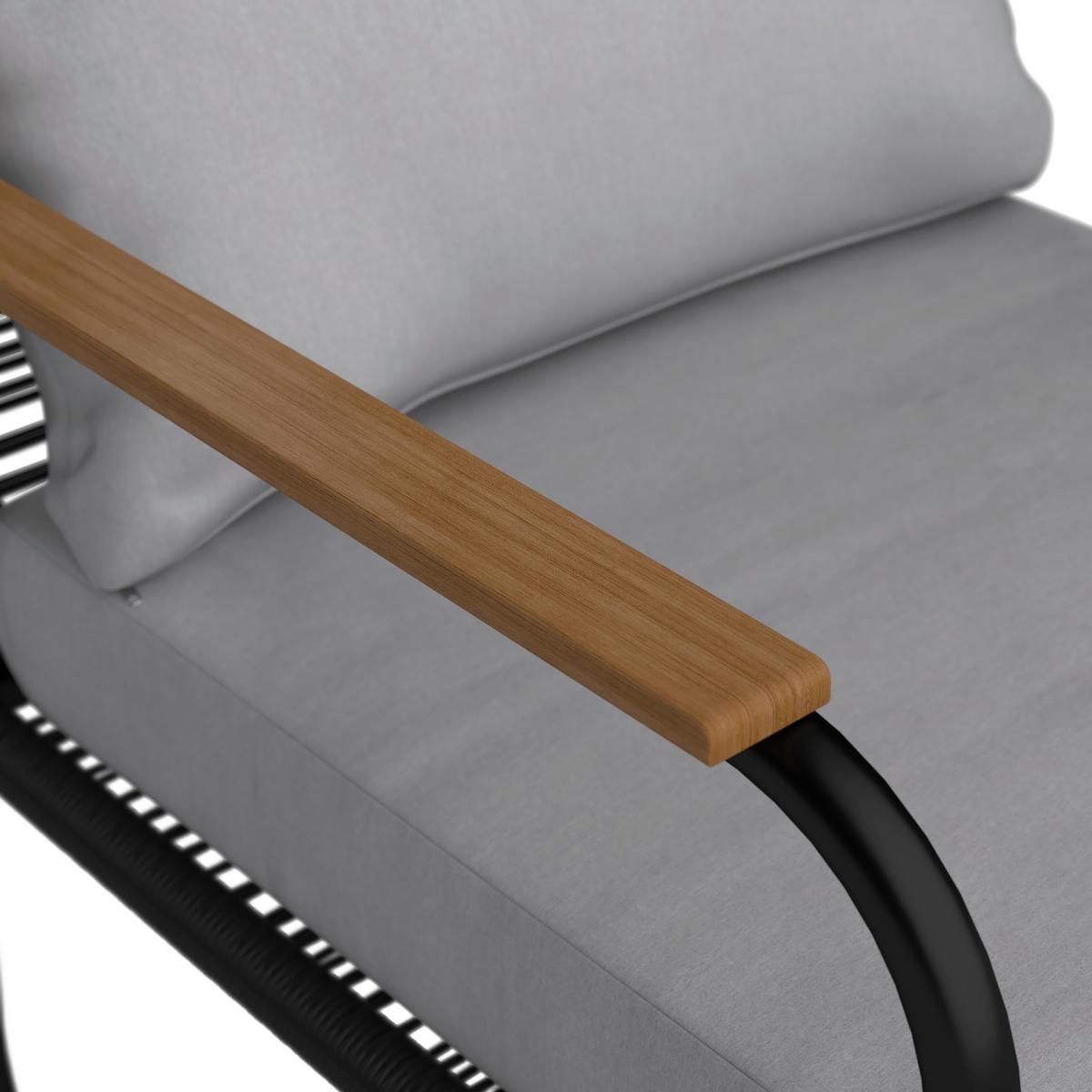 Lounge Garnitura Elly, Siva, Naravna, Črna, 4-Delno - siva/črna, Moderno, kovina/umetna masa (116/77/71cm) - Bessagi Garden