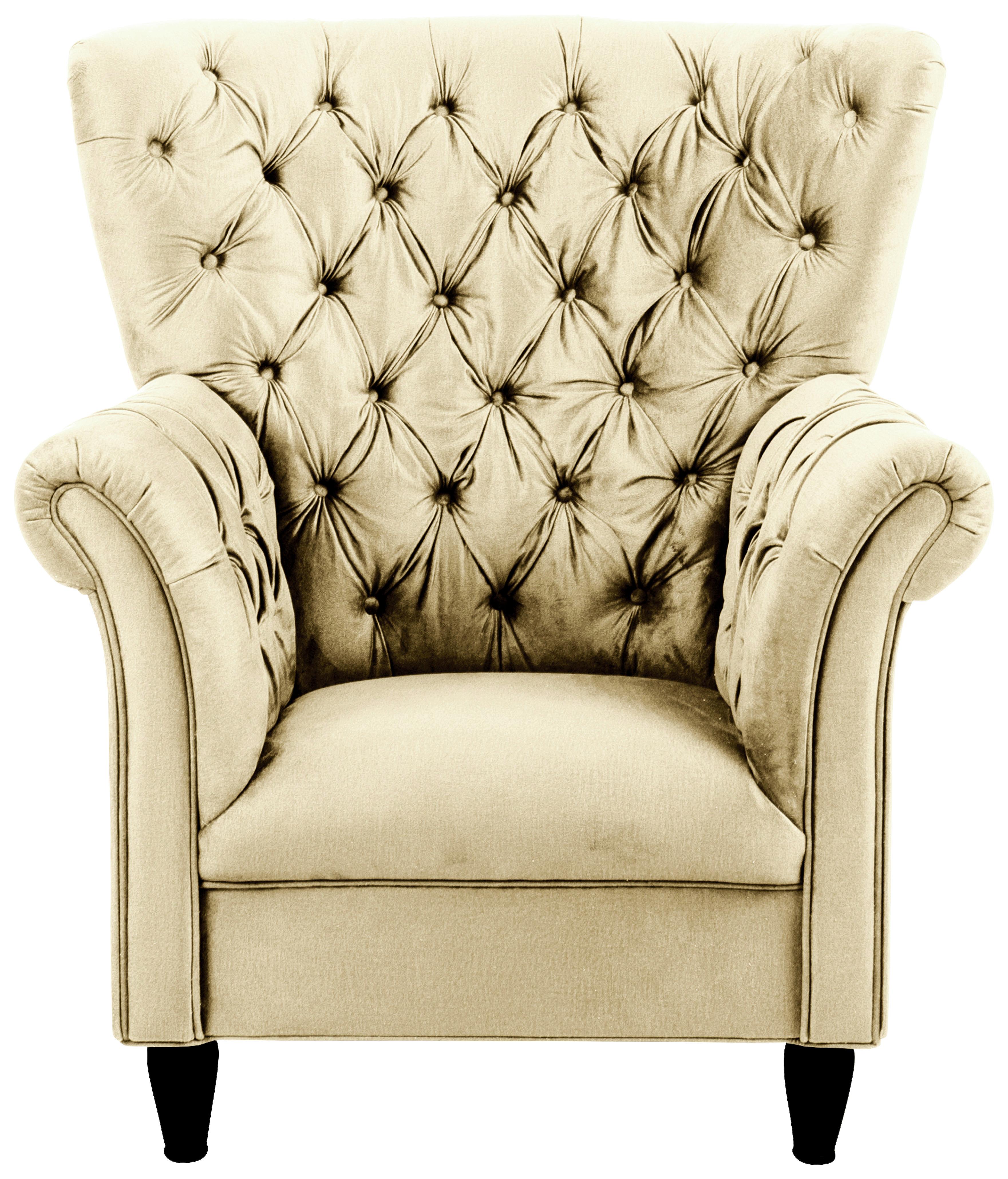 Fotelja Cupido - bež/crna, Design, tekstil/drvo (96/112/86cm) - Mömax