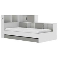 Postelja S Predaalom Erwan, Bela, Siva, 90x200cm - siva/bela, Moderno, leseni material (90/200cm) - MID.YOU