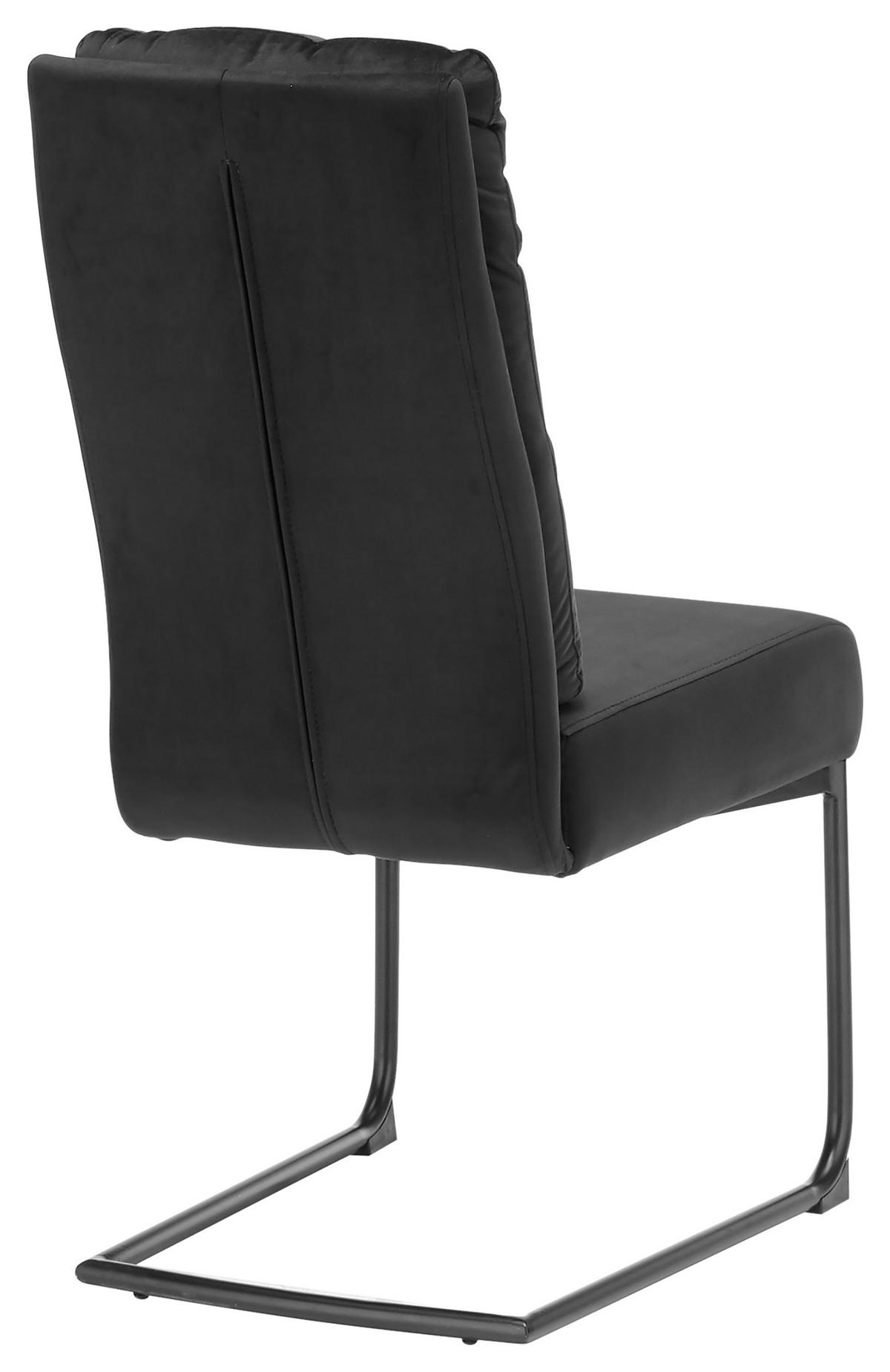 KRZESŁO NA PŁOZIE LAMPANG 2 - czarny, Modern, metal/tkanina (46/98/65cm) - Livetastic