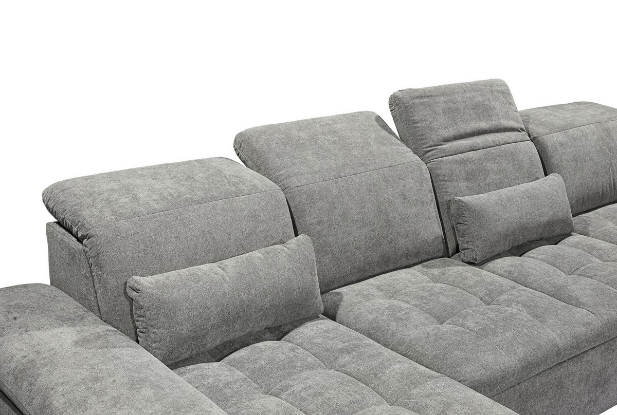 Wohnlandschaft Wayne U inkl. Kissen Schlammfarben - Schlammfarben/Silberfarben, KONVENTIONELL, Kunststoff/Textil (188/340/240cm) - MID.YOU