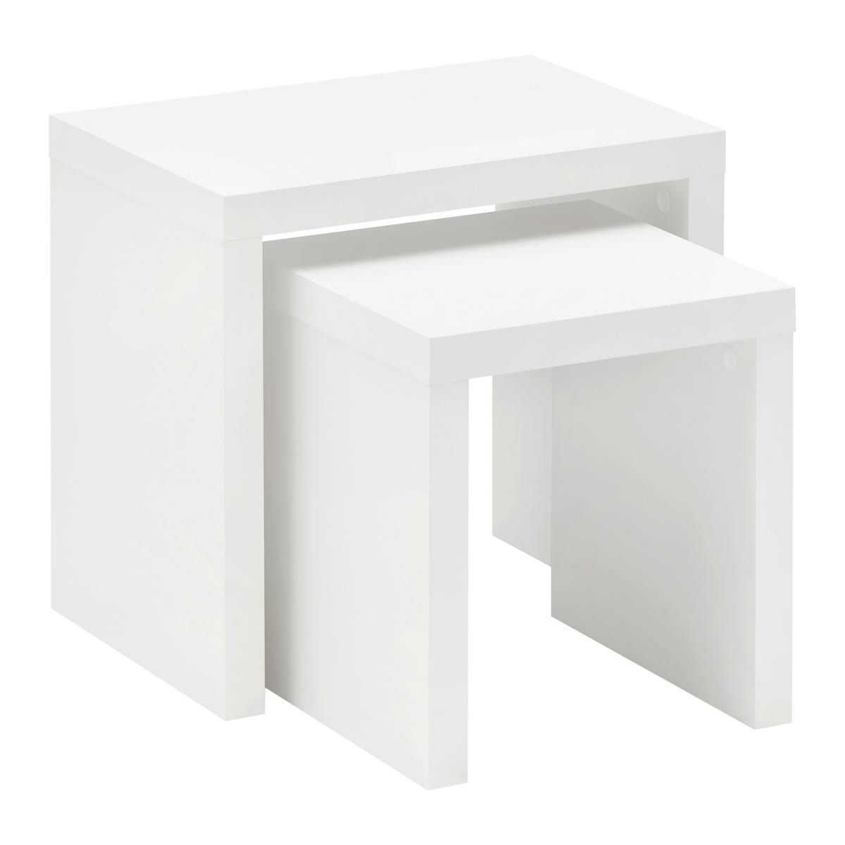 Beistelltisch Twix Weiß - Weiß, MODERN, Holzwerkstoff (44/31/37/31/30cm) - Mömax