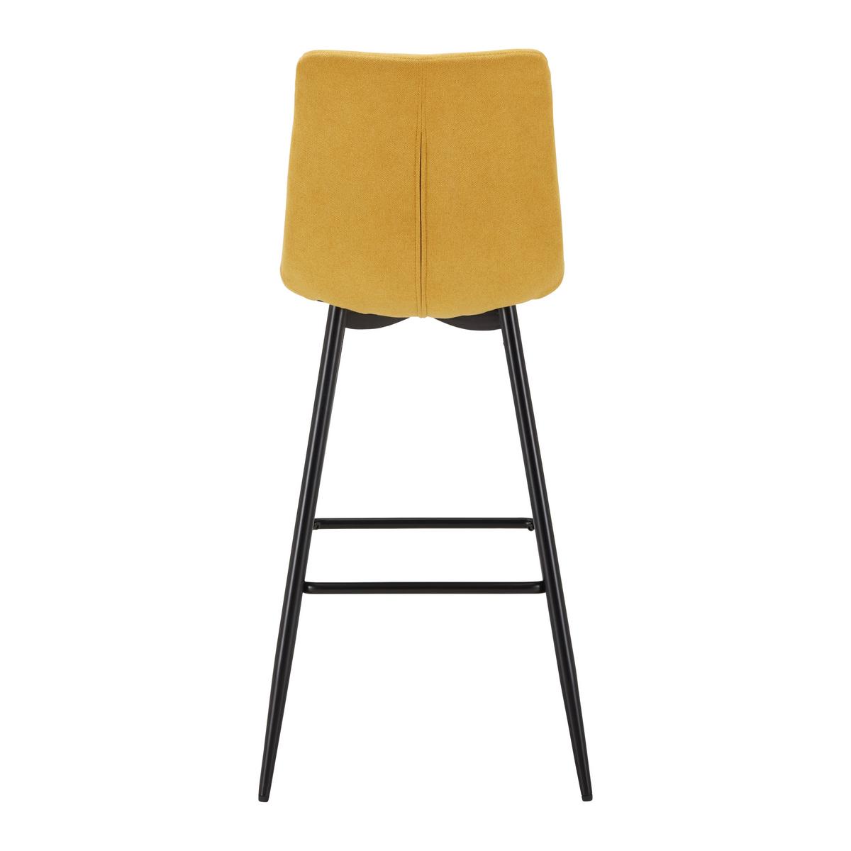 ZESTAW STOŁKÓW BAROWYCH LUKA - czarny/żółty, Modern, metal/drewno (42,5/100/49cm) - Bessagi Home