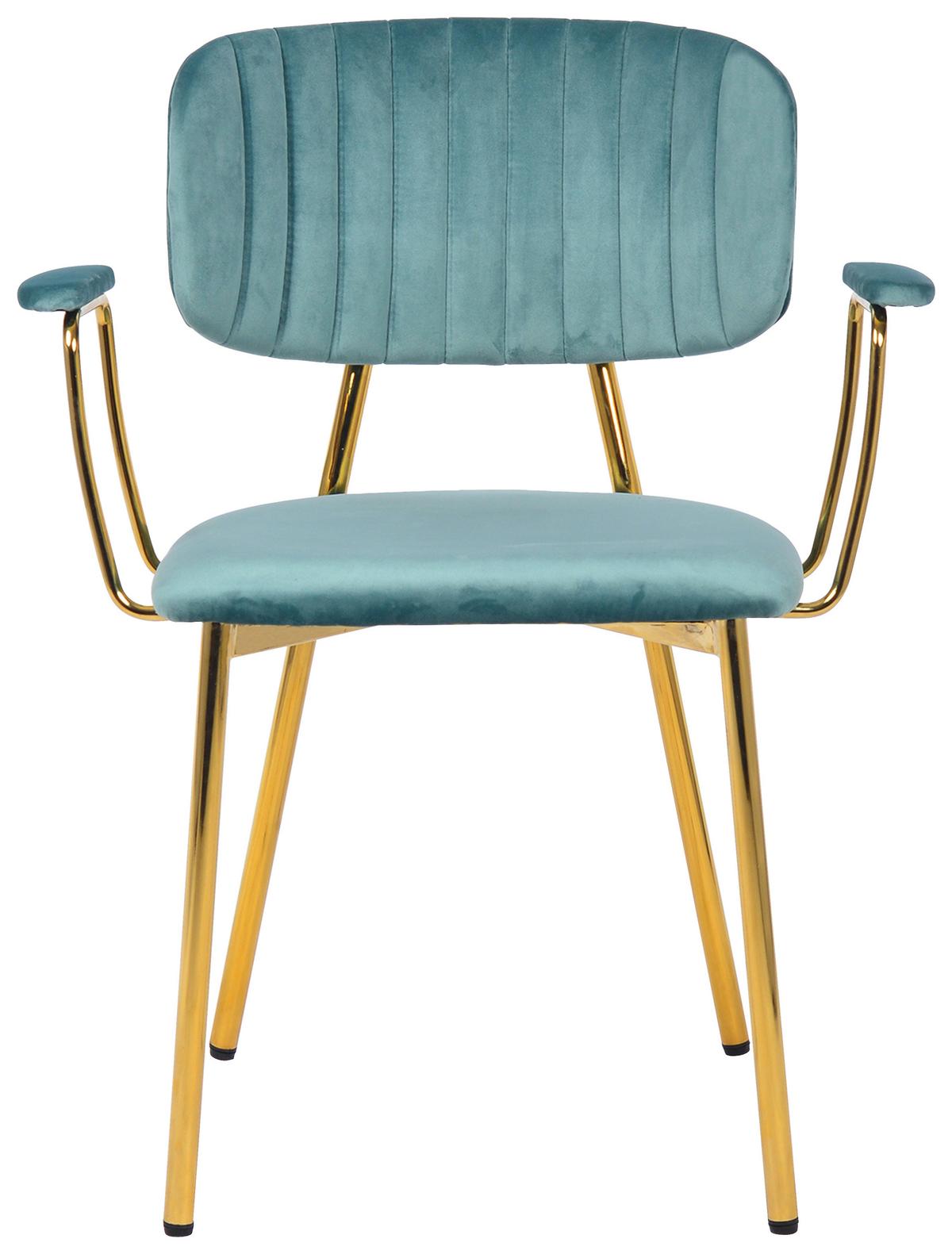 STUHL-SET GISELLE 225 - Goldfarben/Mintgrün, Design, Kunststoff/Metall (63/80/51cm) - Kayoom