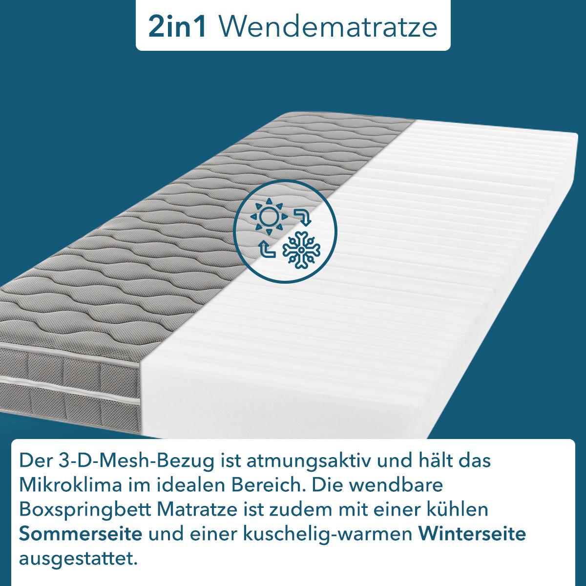 Viscomatratze Visko Plus H2/3 ca. 100x200cm - Hellgrau, Basics, Textil (100/200cm) - P & B