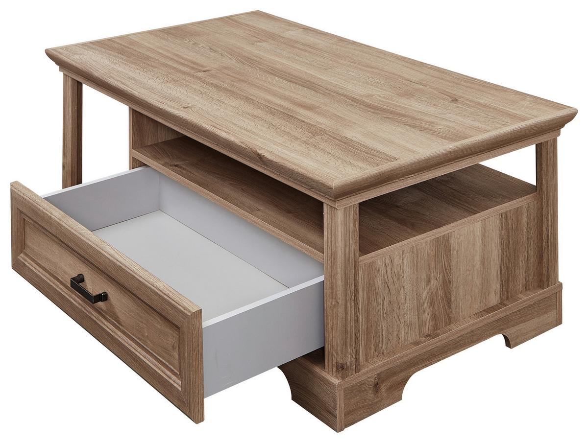 STOLIK KAWOWY VIENNA - kolor dębowy, Design, materiał drewnopochodny/metal (120/45/67cm) - MID.YOU