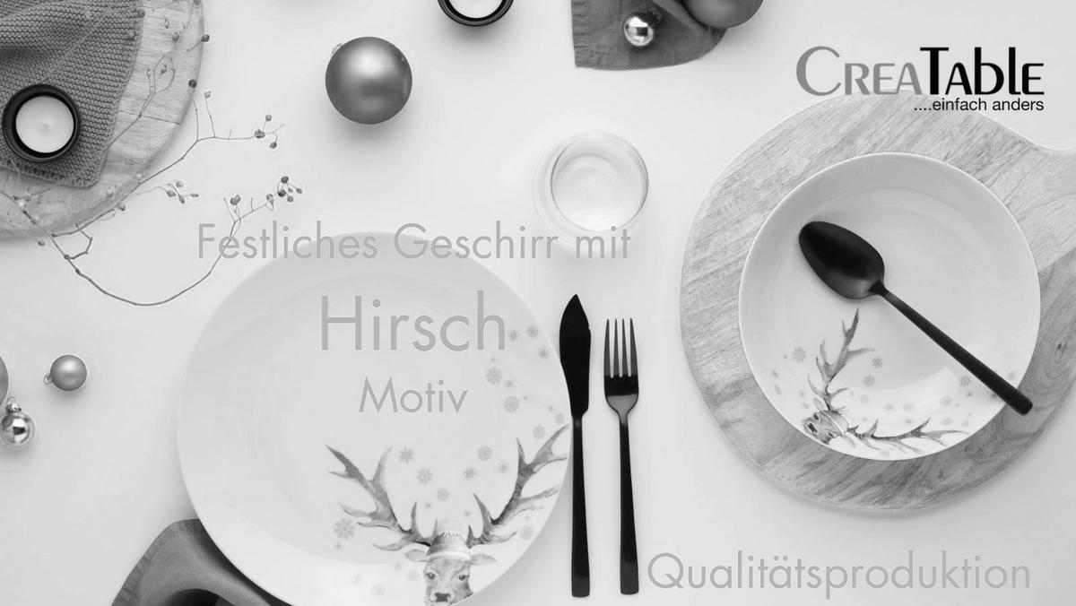 Servis Za Zajtrk Christmas Reindeer, 18-Delni - bela, Basics, keramika - Creatable