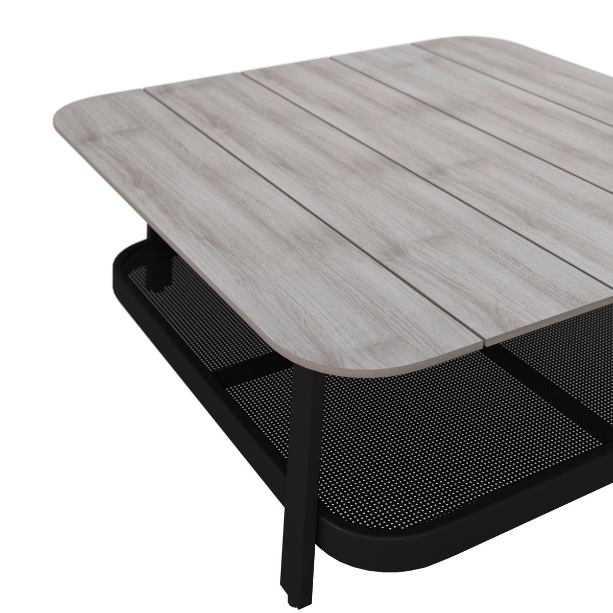 Loungegarnitur Mara Dunkelgrau Metall/Outdoorstoff +Abdeckung - Dunkelgrau/Schwarz, MODERN, Kunststoff/Textil (186/61/76,5cm) - Bessagi Garden