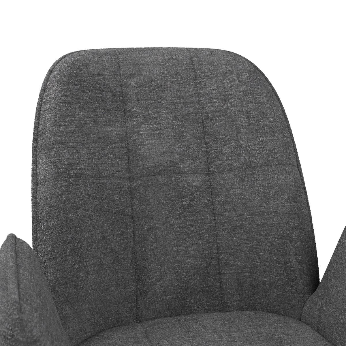 Naslanjač Fria, Temno Siva, Vrtljiv - temno siva/črna, Konvencionalno, kovina/tekstil (59/86/62cm)
