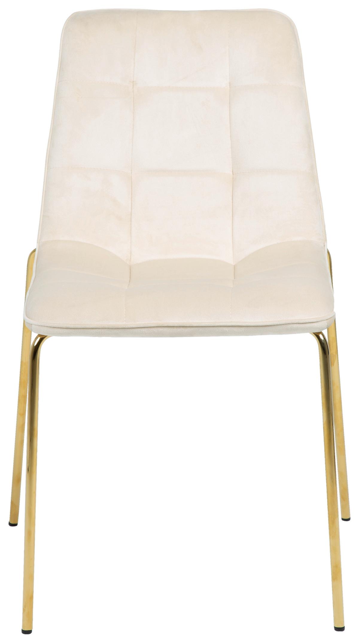 KRZESŁO MEGA - beżowy/kolor złoty, Lifestyle, metal/drewno (57/83/60cm) - MID.YOU