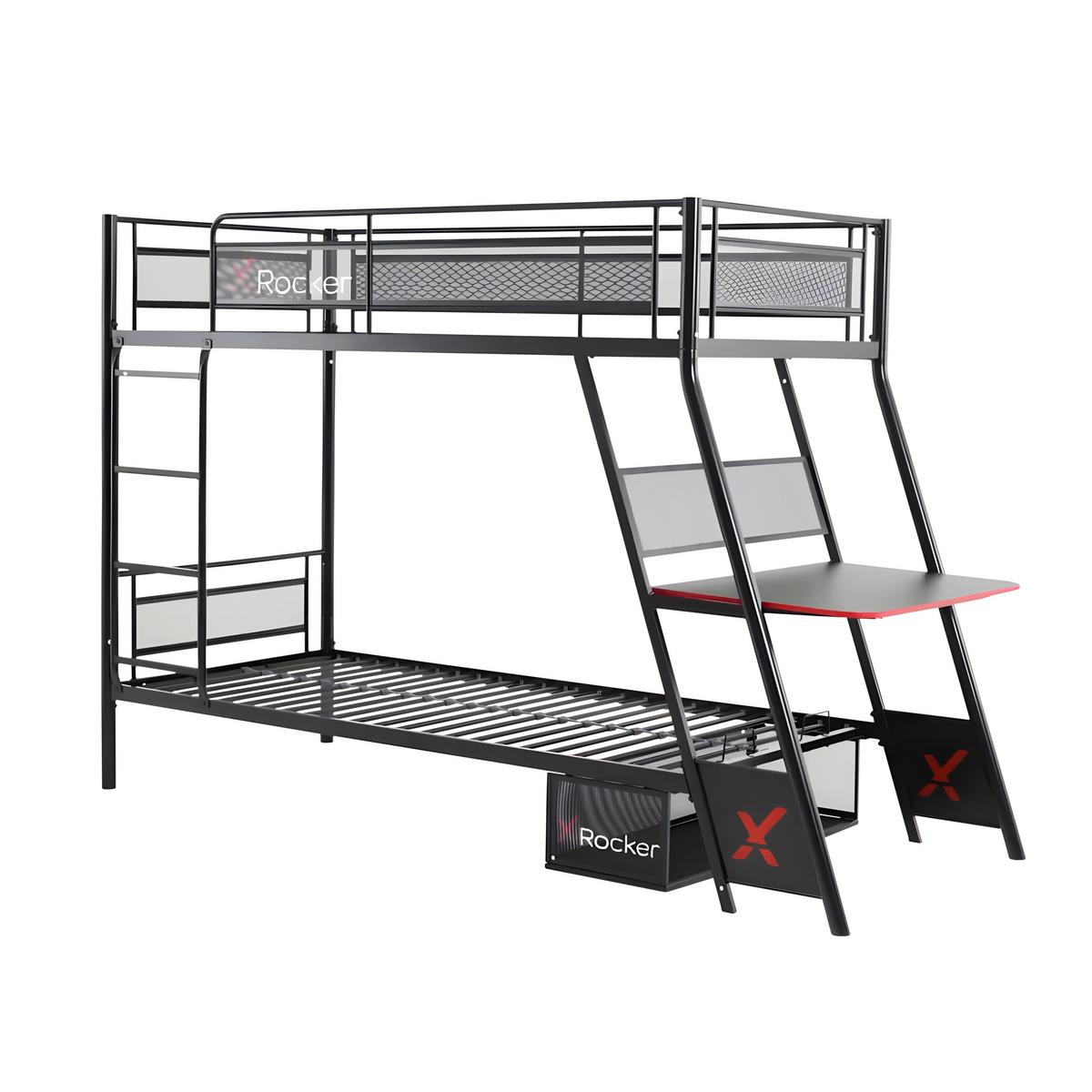Etagenbett Armanda ca. 90x190cm Schwarz - Schwarz, MODERN, Holzwerkstoff/Metall (90/190cm) - X Rocker
