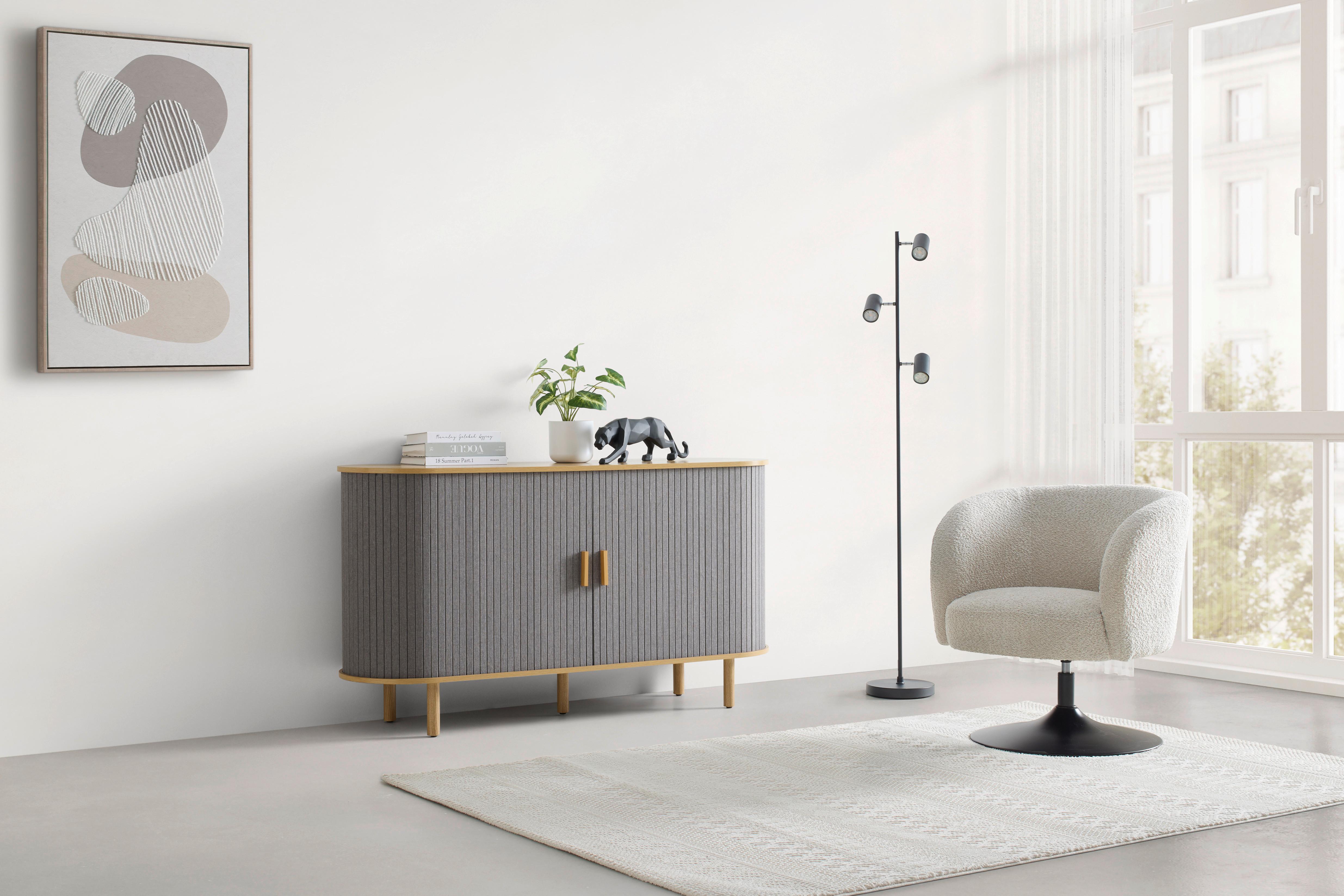 SIDEBOARD ARVID -EXKLUSIV- - grå/naturfärgad, Modern, trämaterial/trä (140/75/40cm) - Mömax
