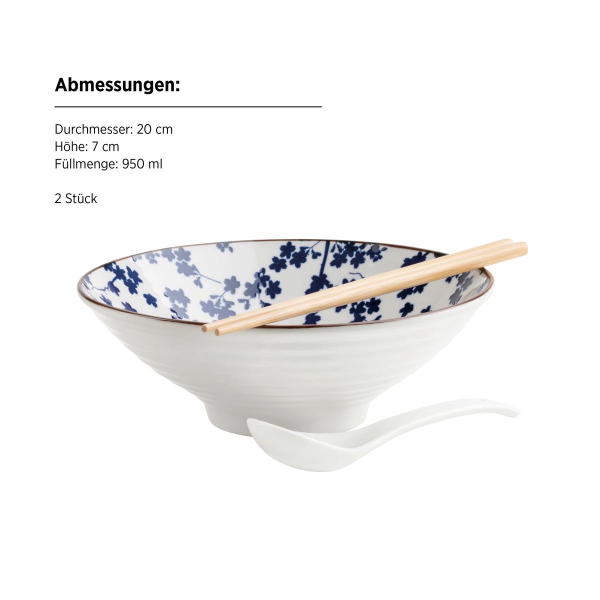 Chinesisches Tafelservice 935644 - Blau/Weiss, Basics, Keramik - Mäser
