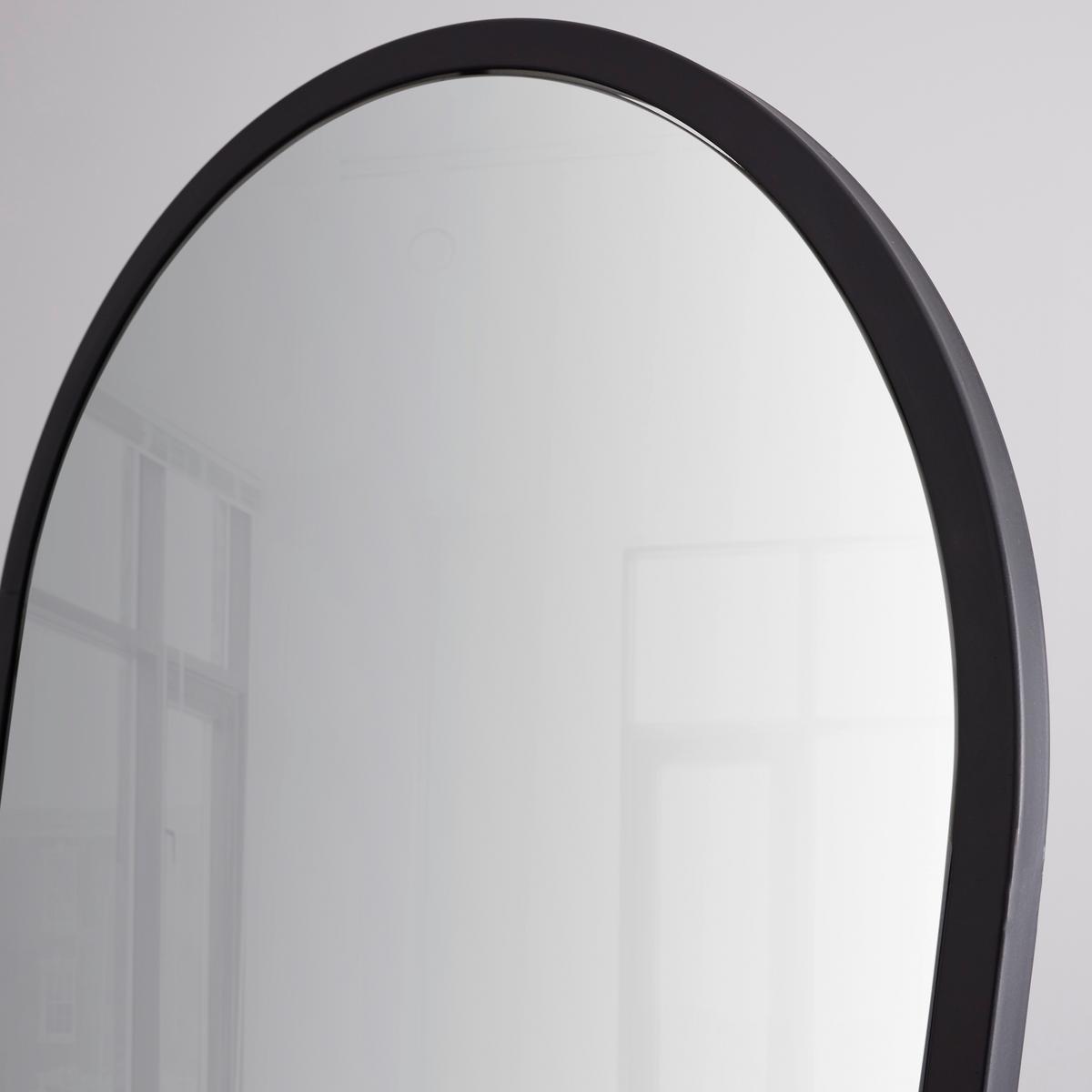 Spiegel Melinda Schwarz/Natur ca. 42x170x41 cm - Schwarz/Naturfarben, MODERN, Glas/Textil (42/170/41cm) - Bessagi Home