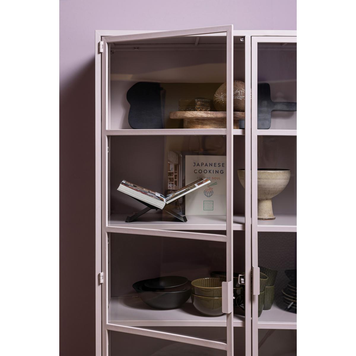 Vitrine Ronja Pink B: 110 cm - Pink, Design, Glas/Metall (110/189/43cm) - Livetastic