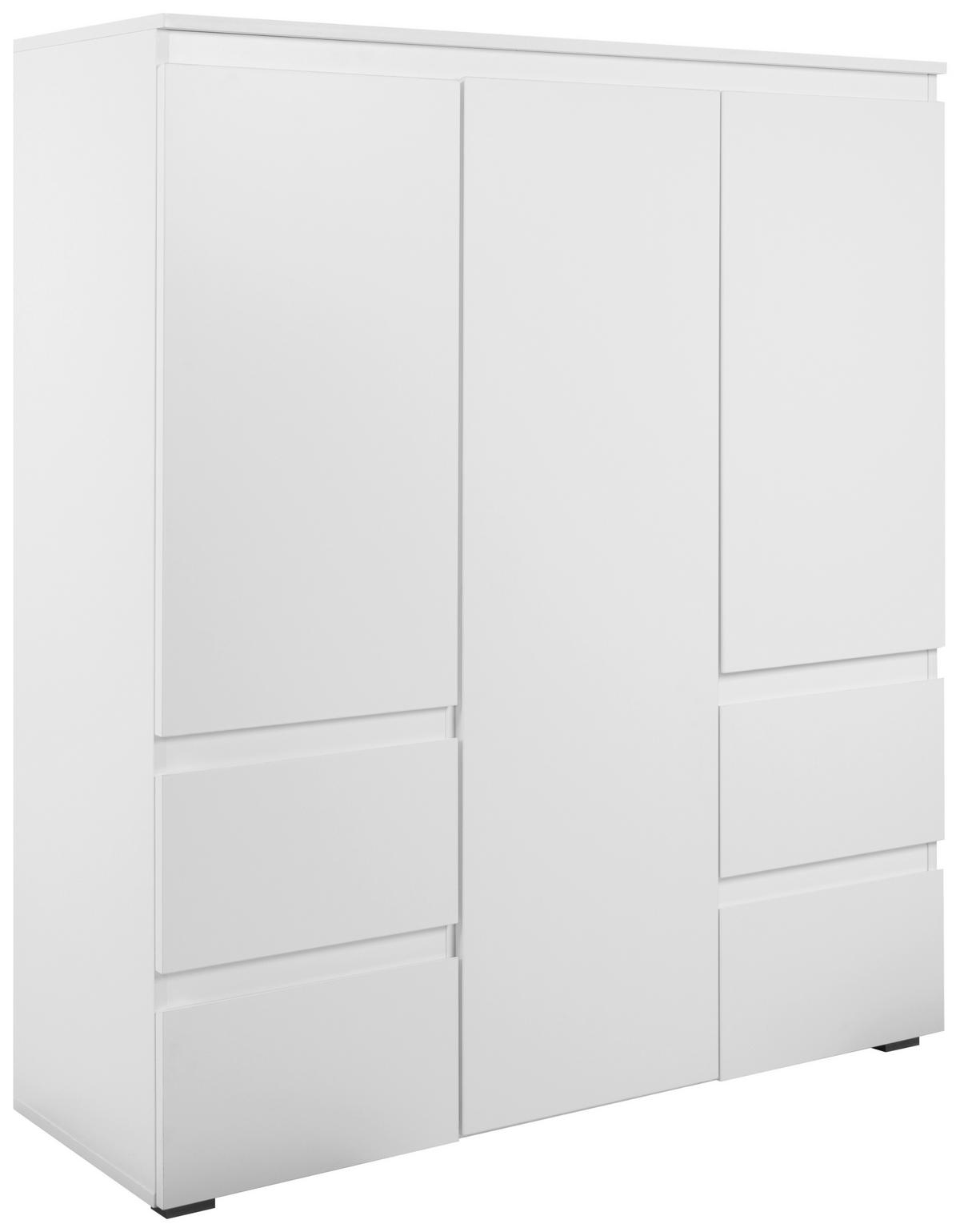 KOMODA WYSOKA IMAGE 53A - antracytowy/biały, Design, materiał drewnopochodny/tworzywo sztuczne (116/131/40cm) - MID.YOU