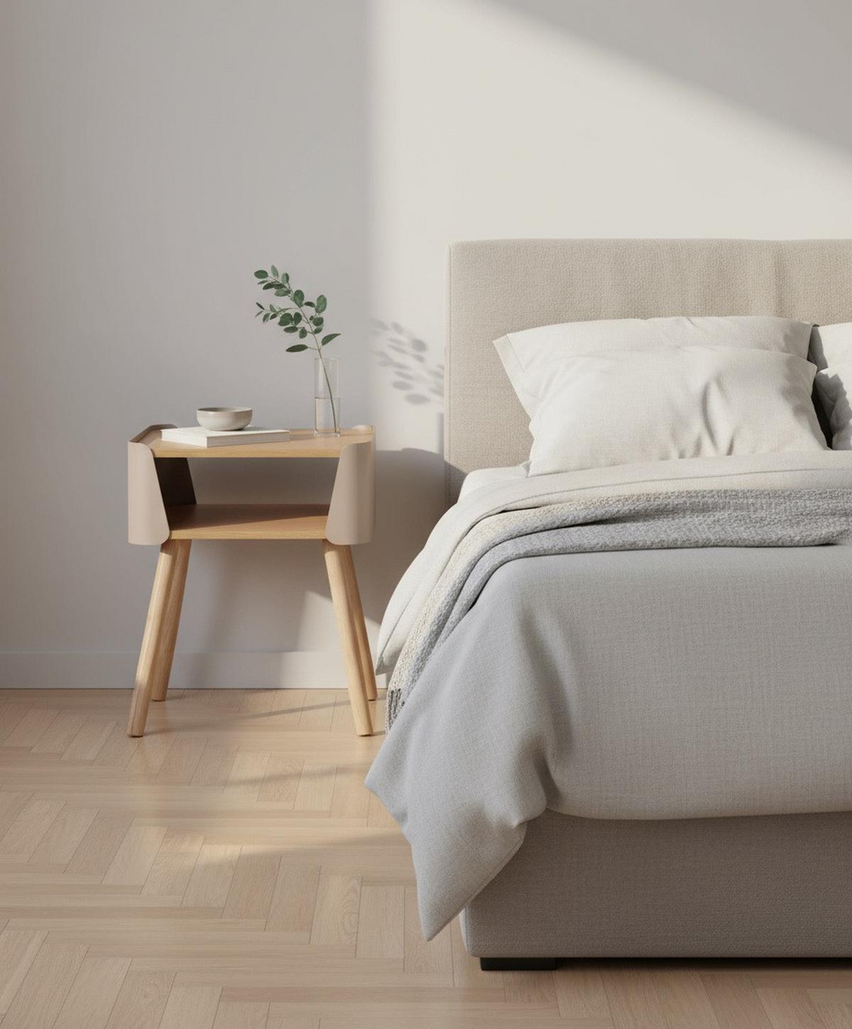 SZAFKA NOCNA GARY - beżowy/kolor naturalny, Design, materiał drewnopochodny/metal (40/54,5/39cm) - Xora