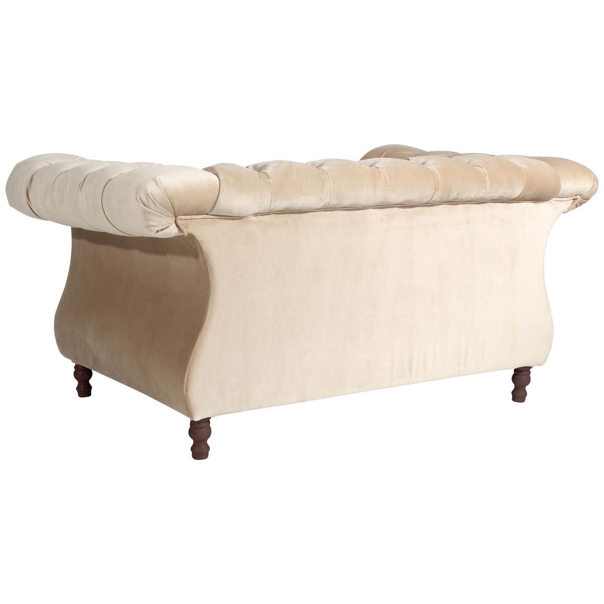 CHESTERFIELD-SESSEL IVETTE - Sandfarben/Nussbaumfarben, Design, Holz/Textil (167/80/100cm) - Max Winzer
