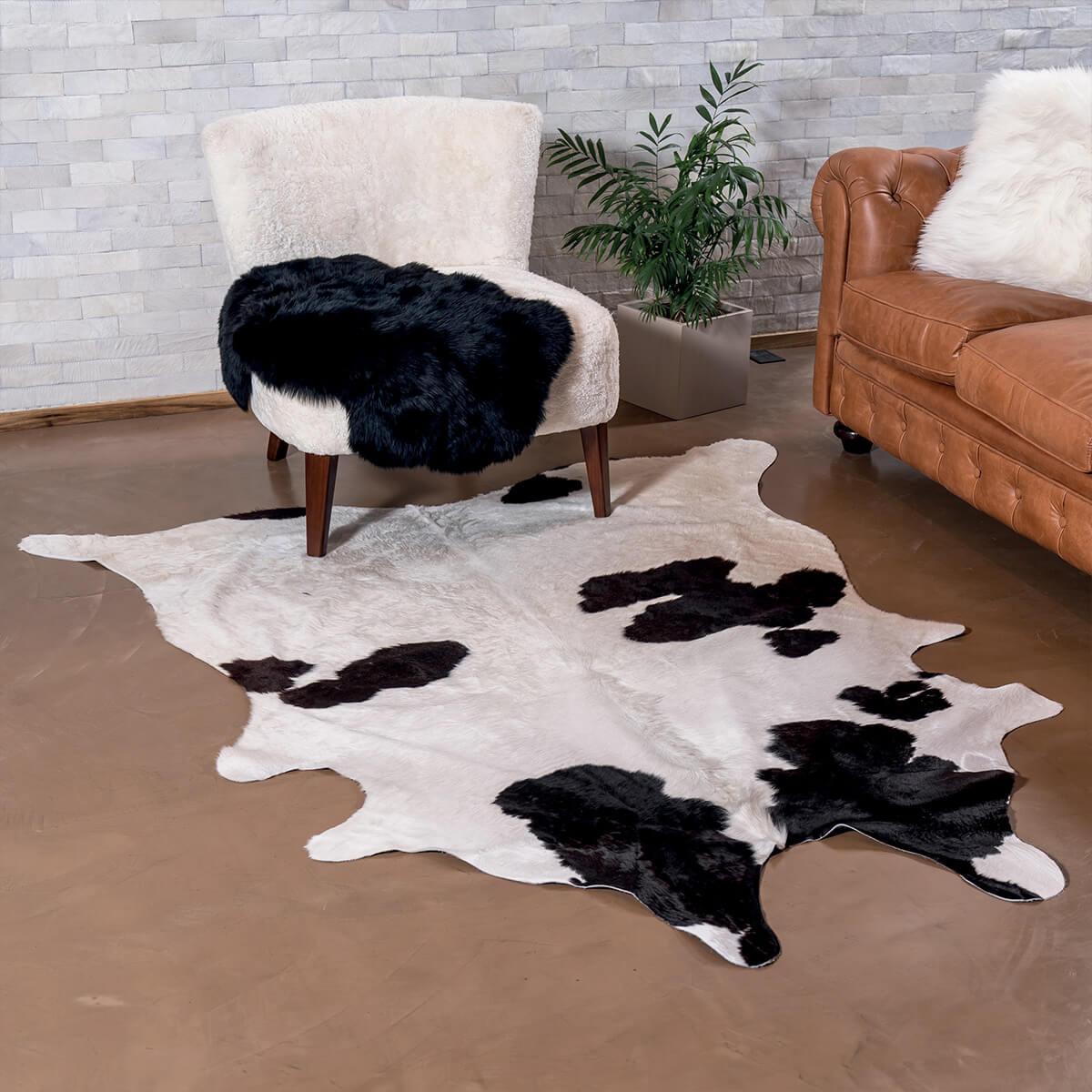 FUTRO BYDLĘCE CORDOBA - czarny/biały, Natur, futro (165/235cm) - Linea Natura