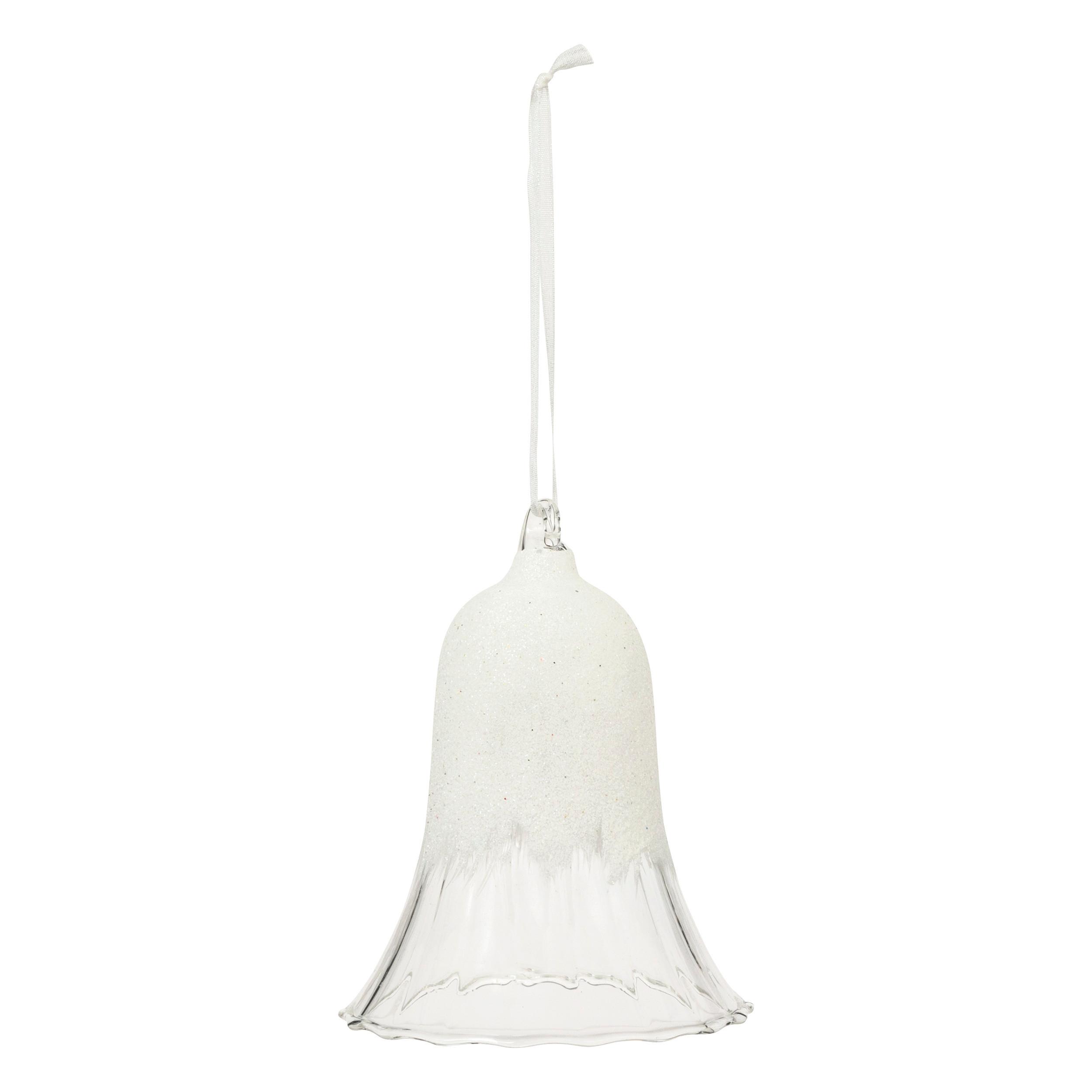 Stakleni Ukras Za Bor Glittery Bell - bijela, Moderno, staklo (7,8/7,8/10,5cm)