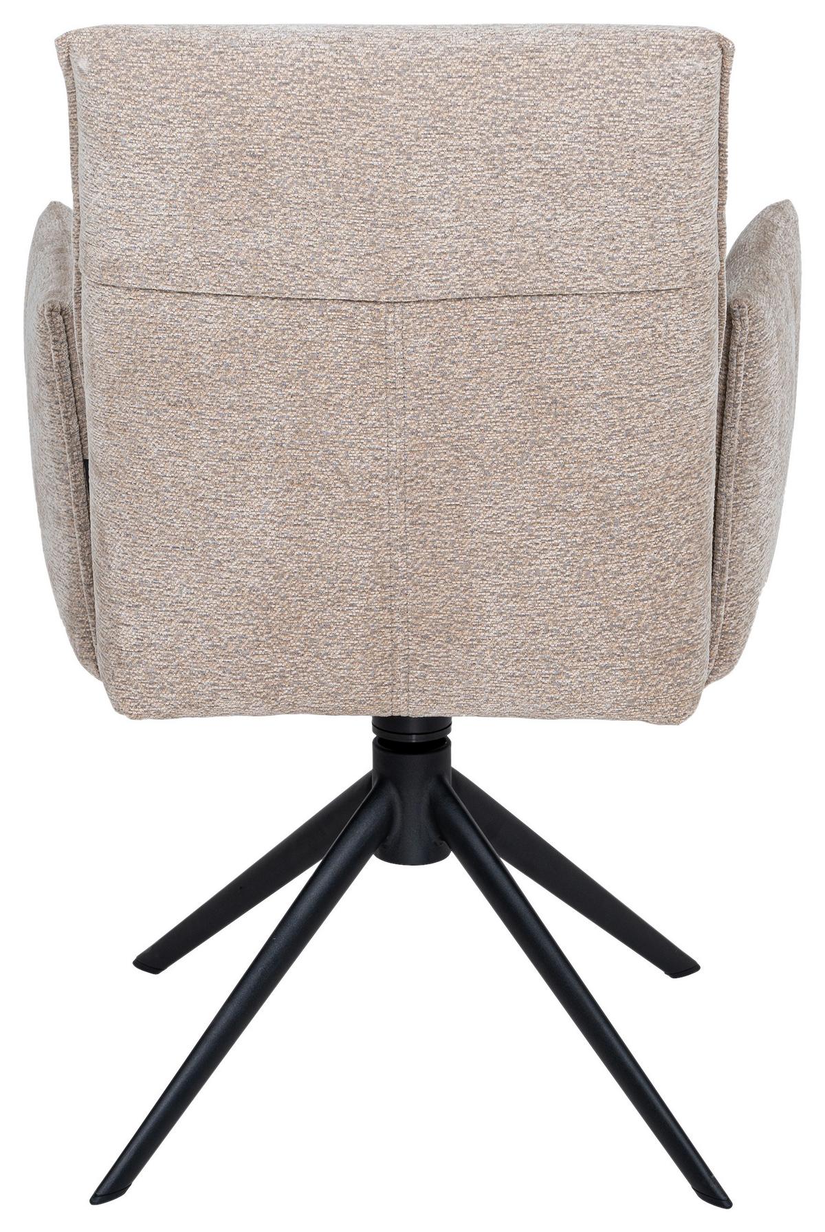KRZESŁO Z PODŁOKIETNIKAMI MARIANNE -EXKLUSIV- - czarny/taupe, Design, metal/tkanina (58/91/58,5cm) - Valnatura